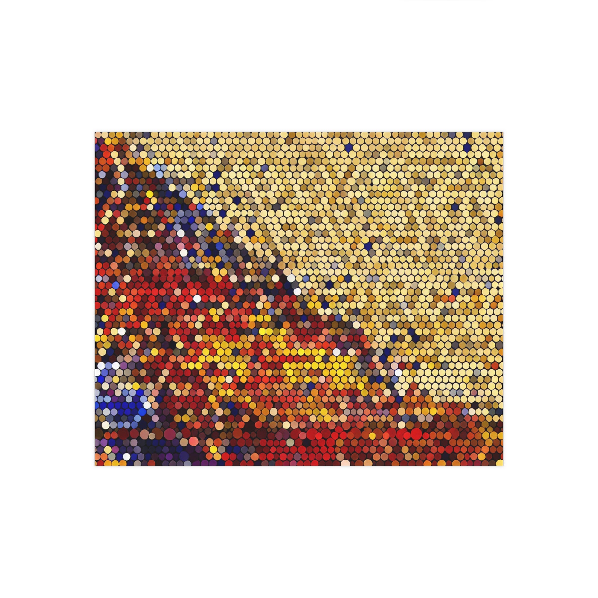 Hexagonal Warmth and Motion | Satin Print