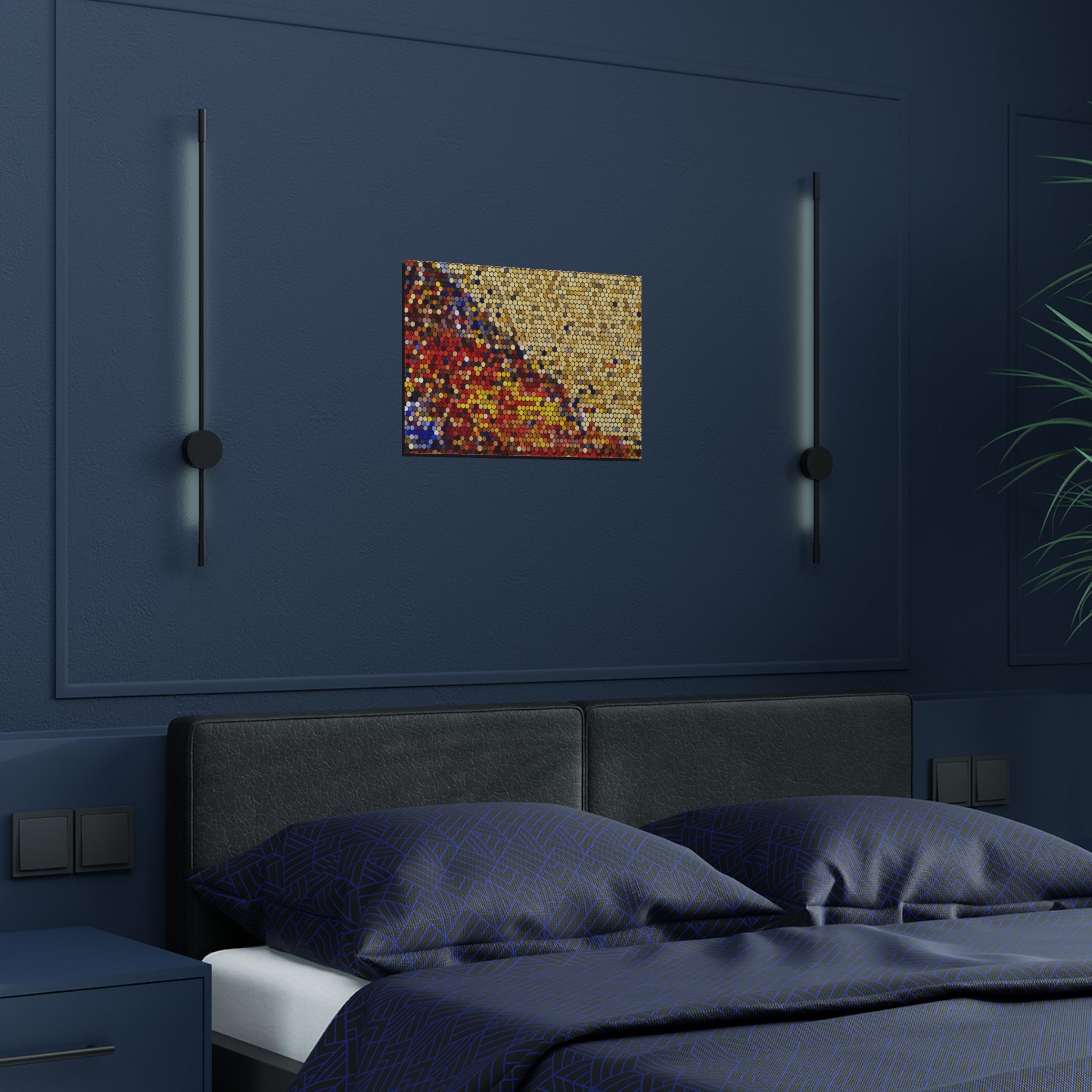 Hexagonal Warmth and Motion | Satin Print