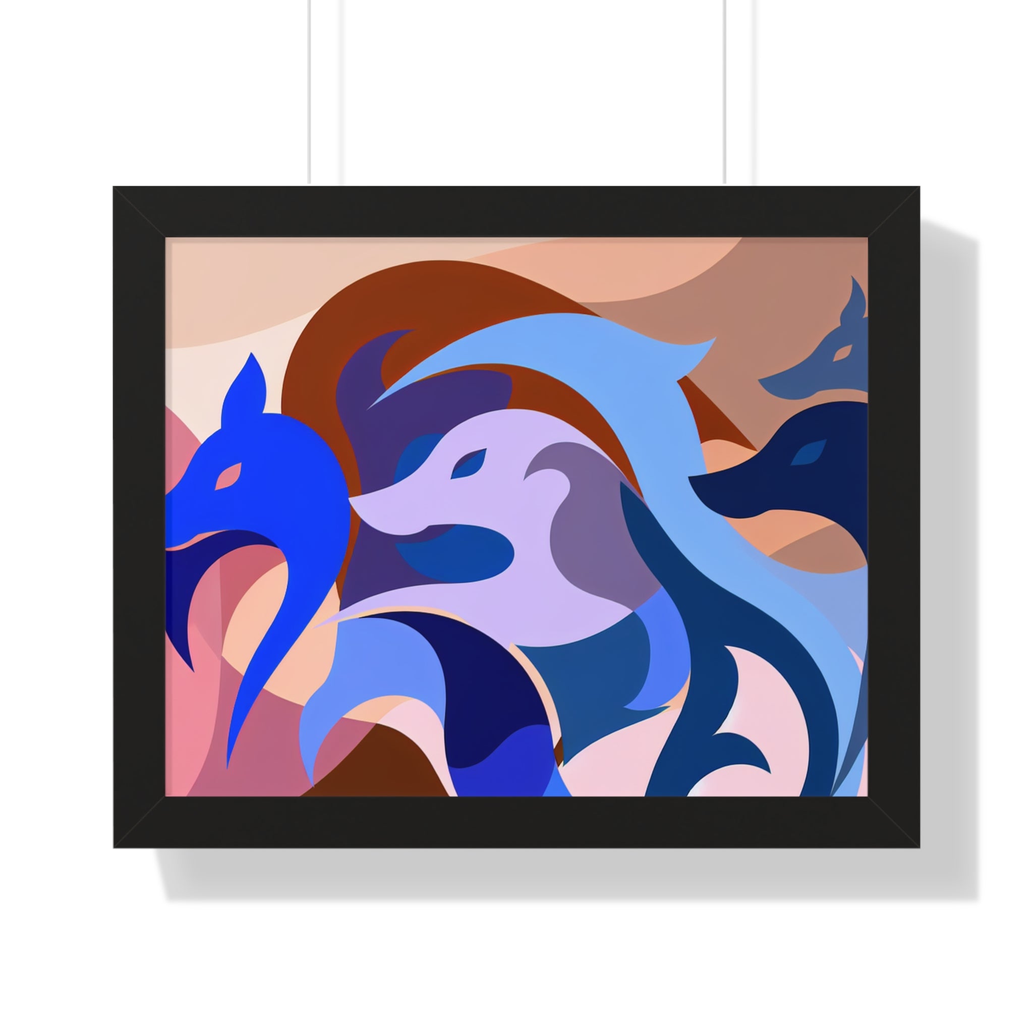 Foxes in Fluidity | Framed Print