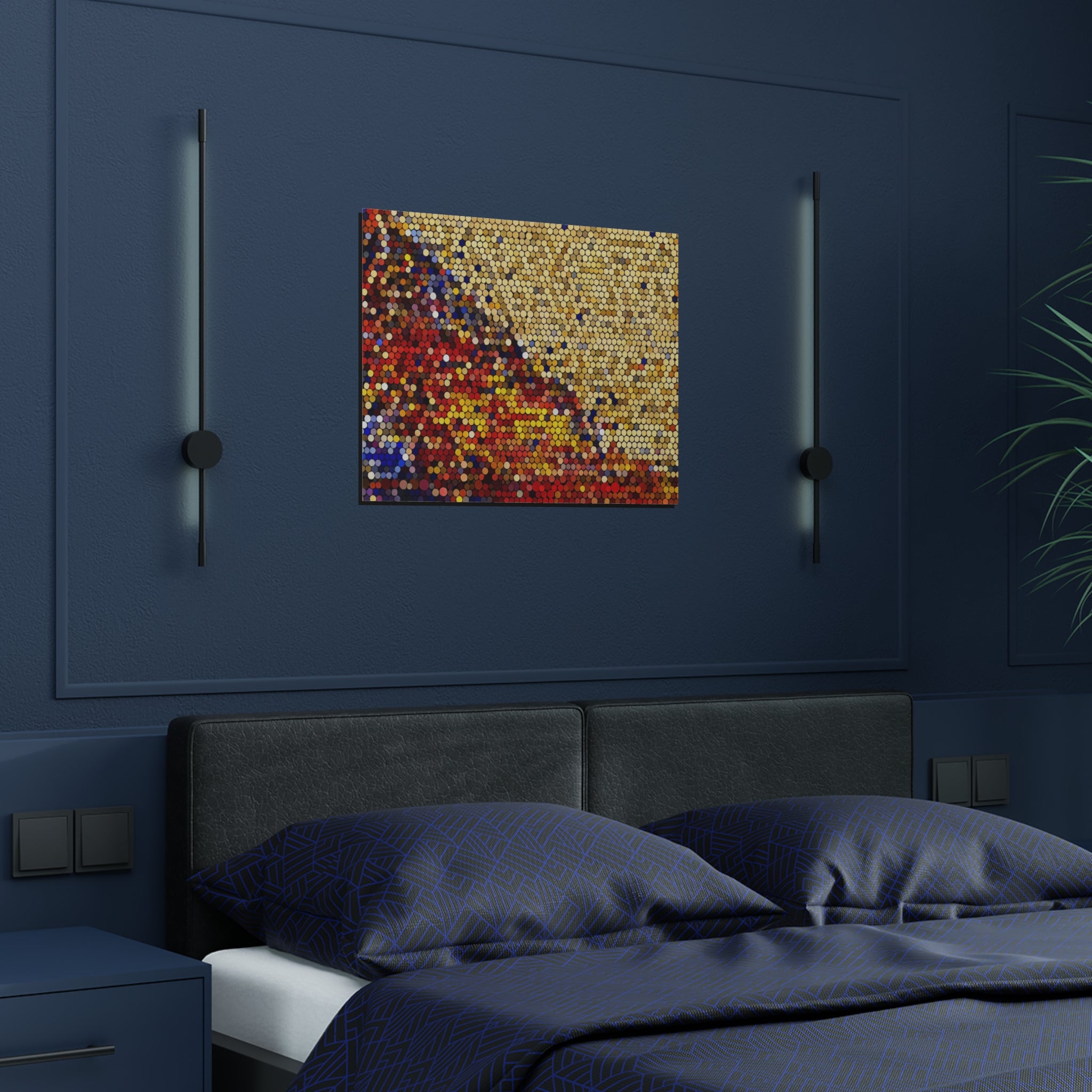 Hexagonal Warmth and Motion | Satin Print