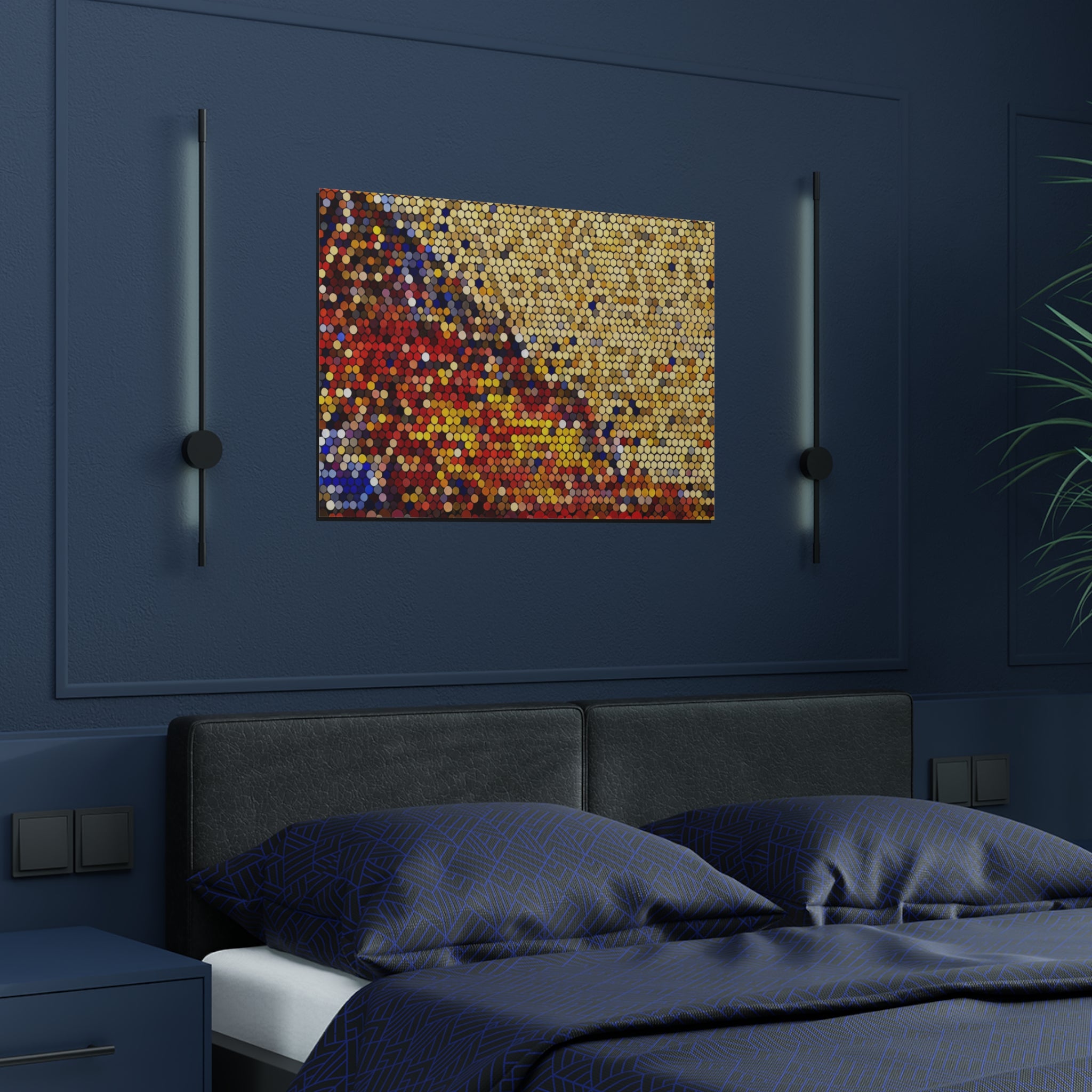 Hexagonal Warmth and Motion | Satin Print