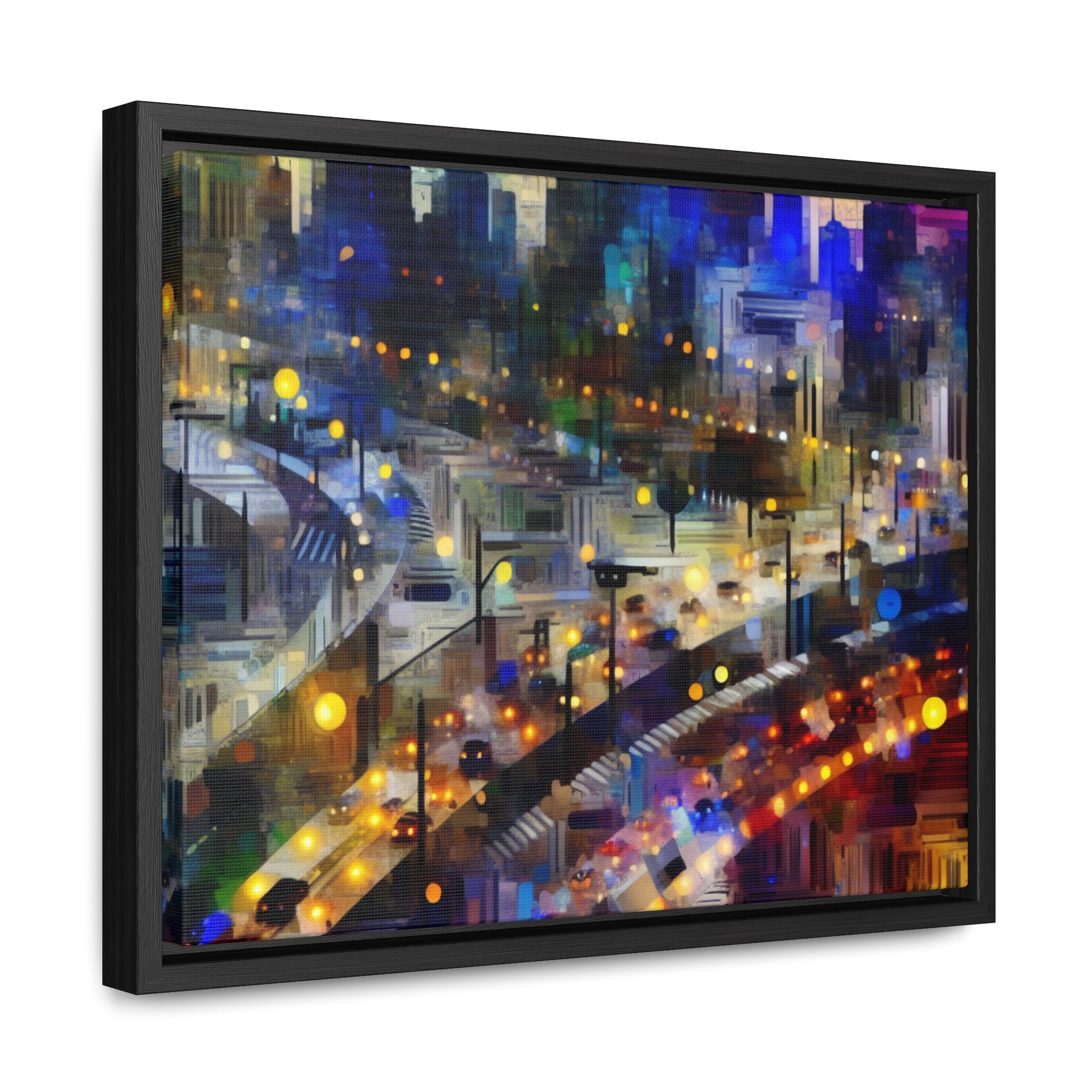 Neon Reverie and Shadows | Framed Canvas