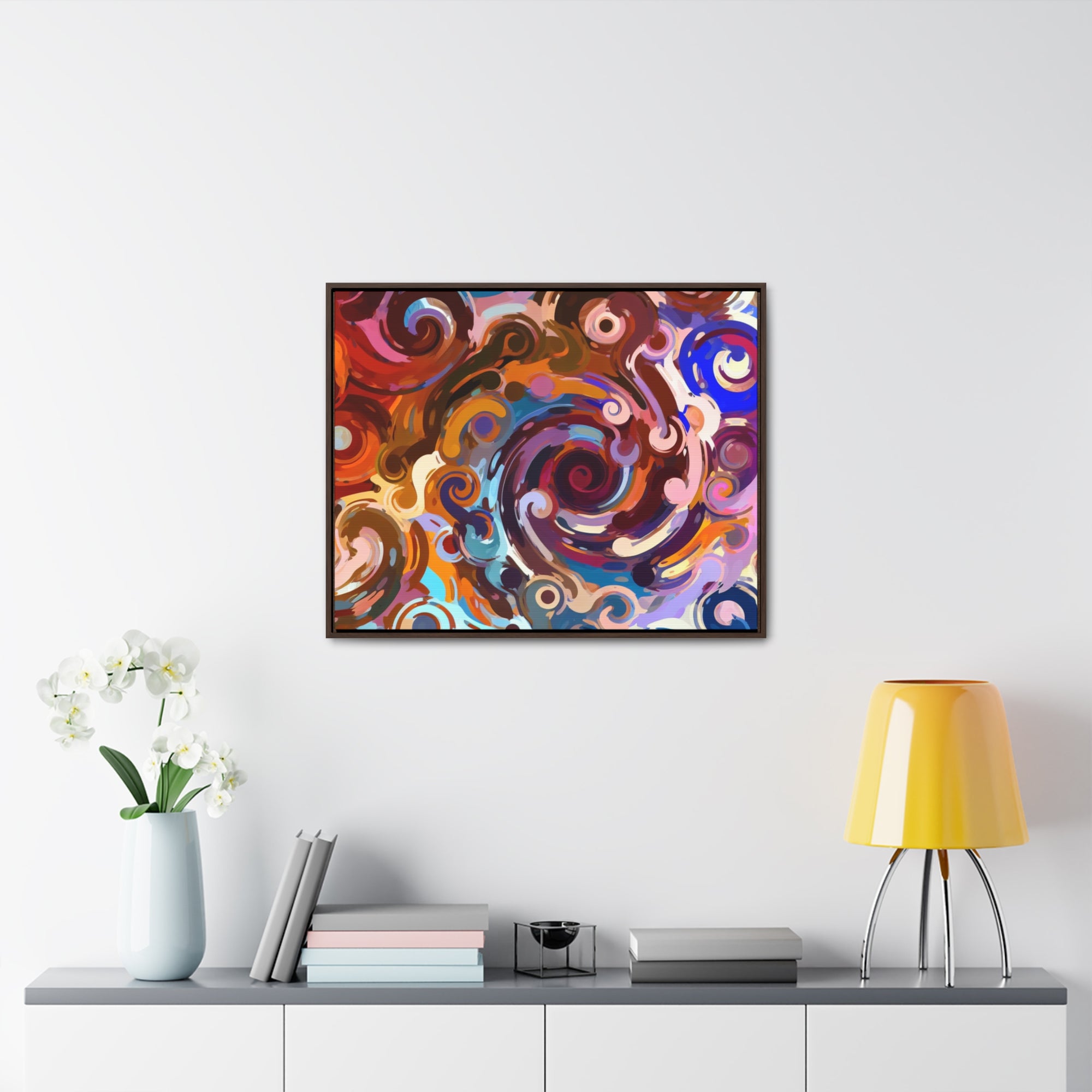 Elysian Whirls and Splashes | Framed Canvas