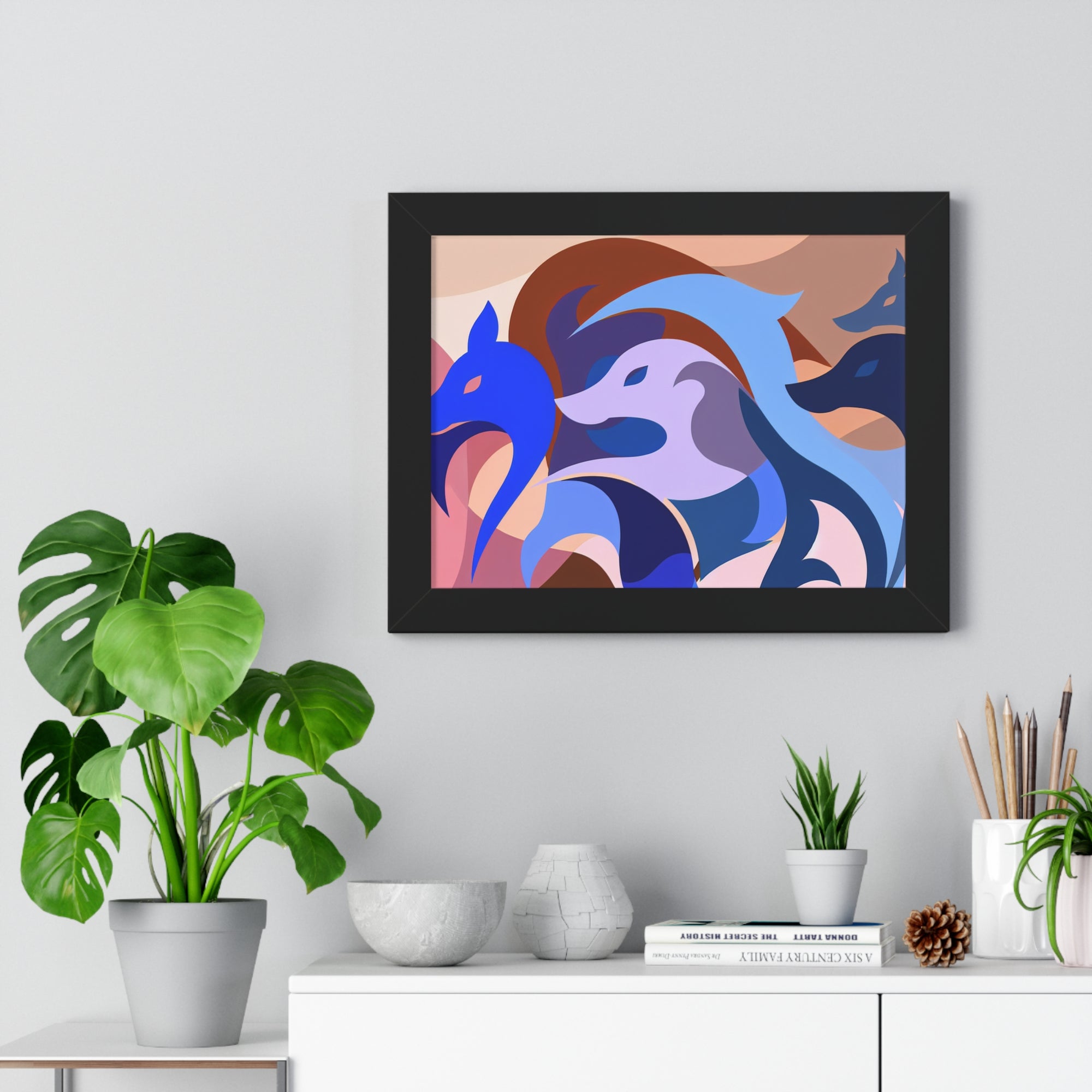 Foxes in Fluidity | Framed Print