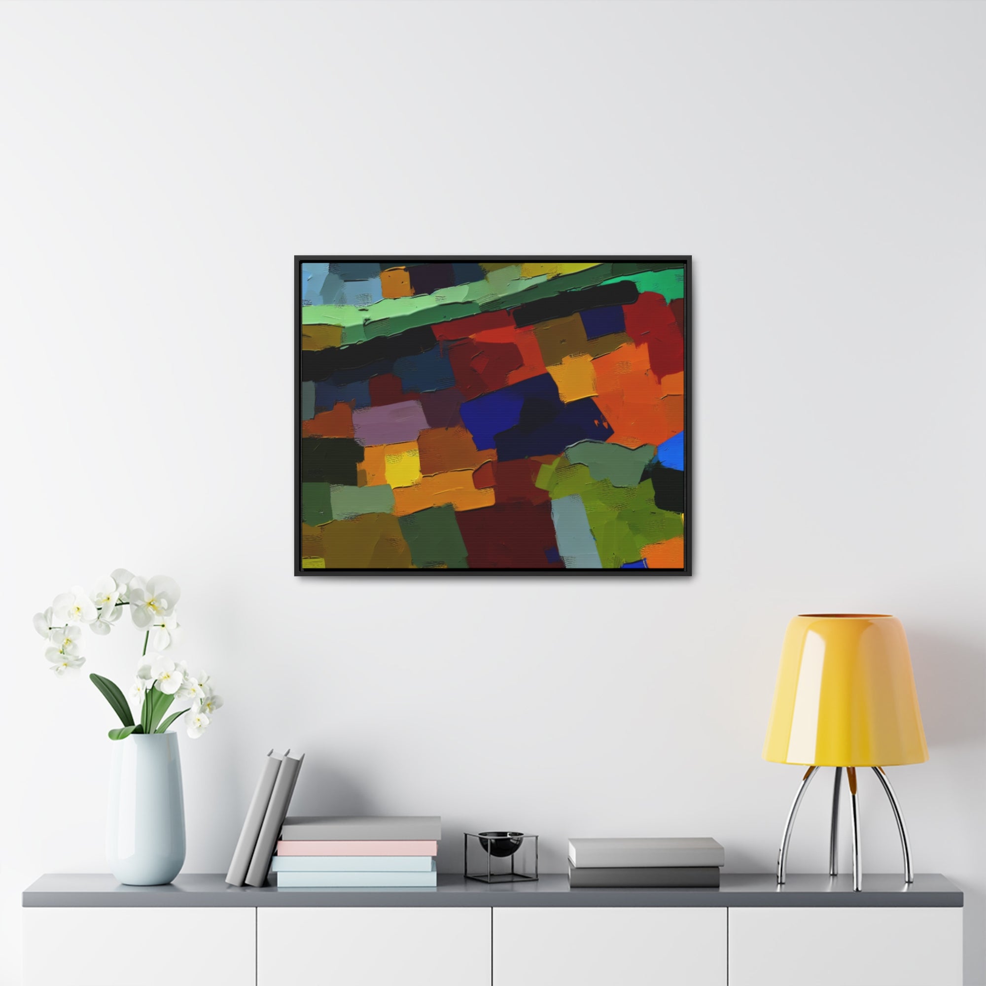 Chromatic Drift and Depth | Framed Canvas