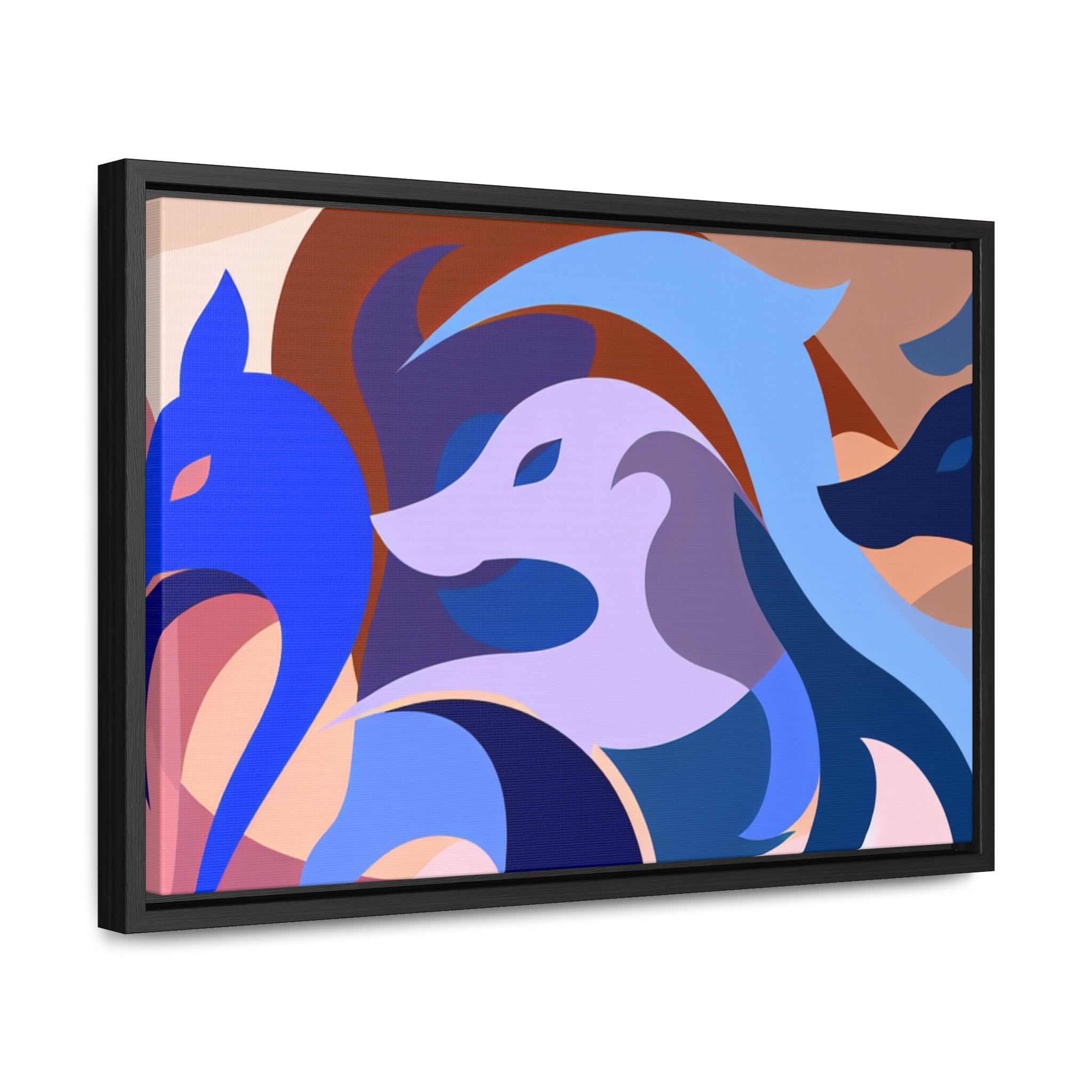 Foxes in Fluidity | Framed Canvas