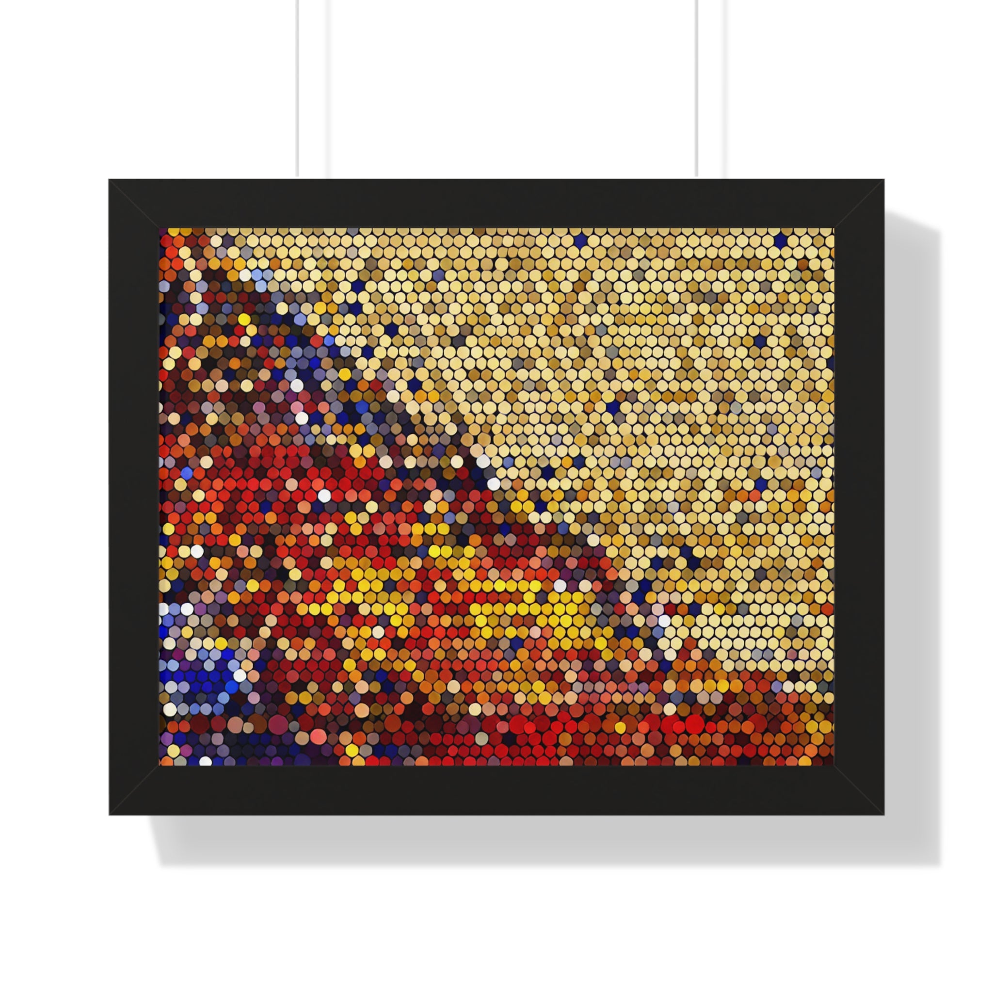 Hexagonal Warmth and Motion | Framed Print