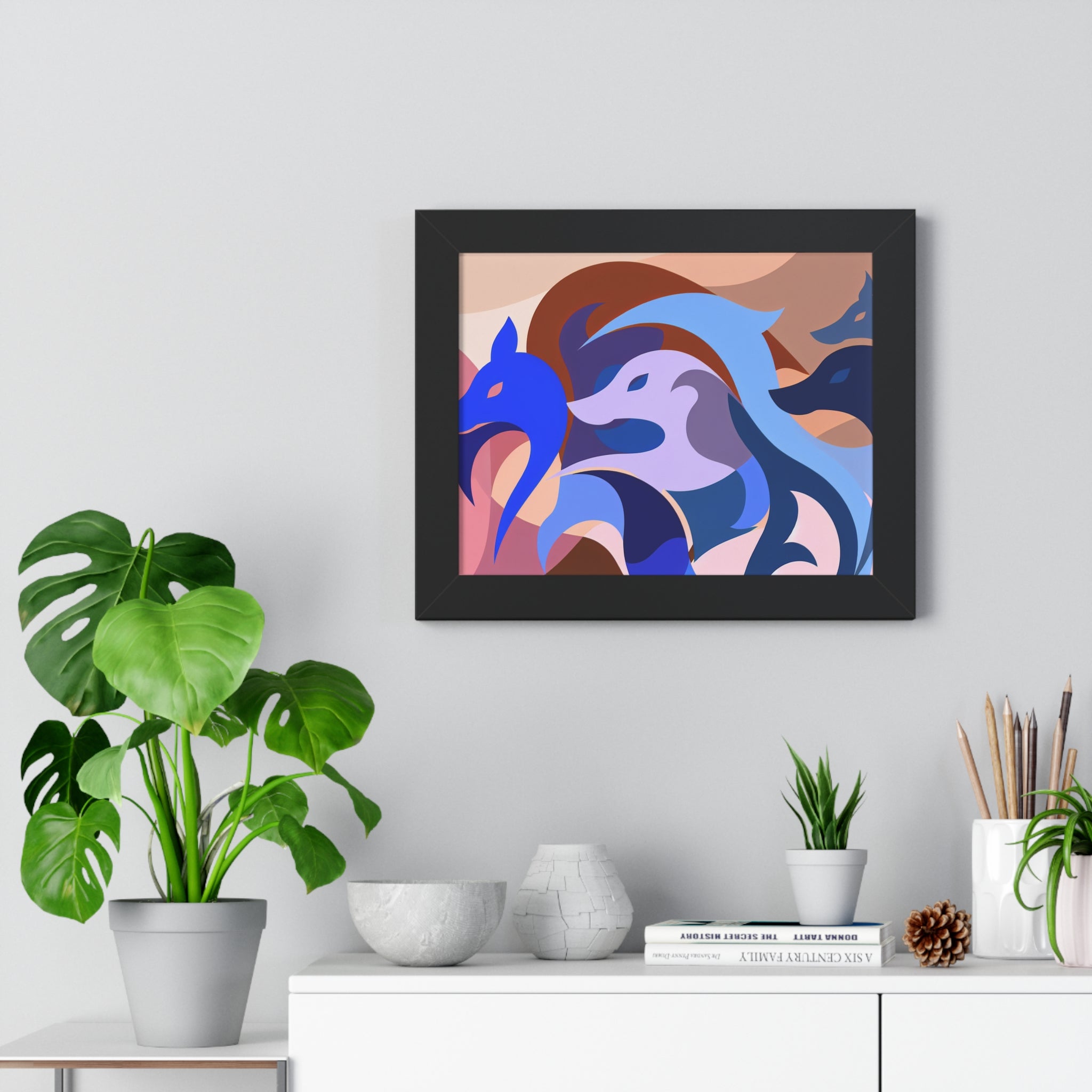 Foxes in Fluidity | Framed Print