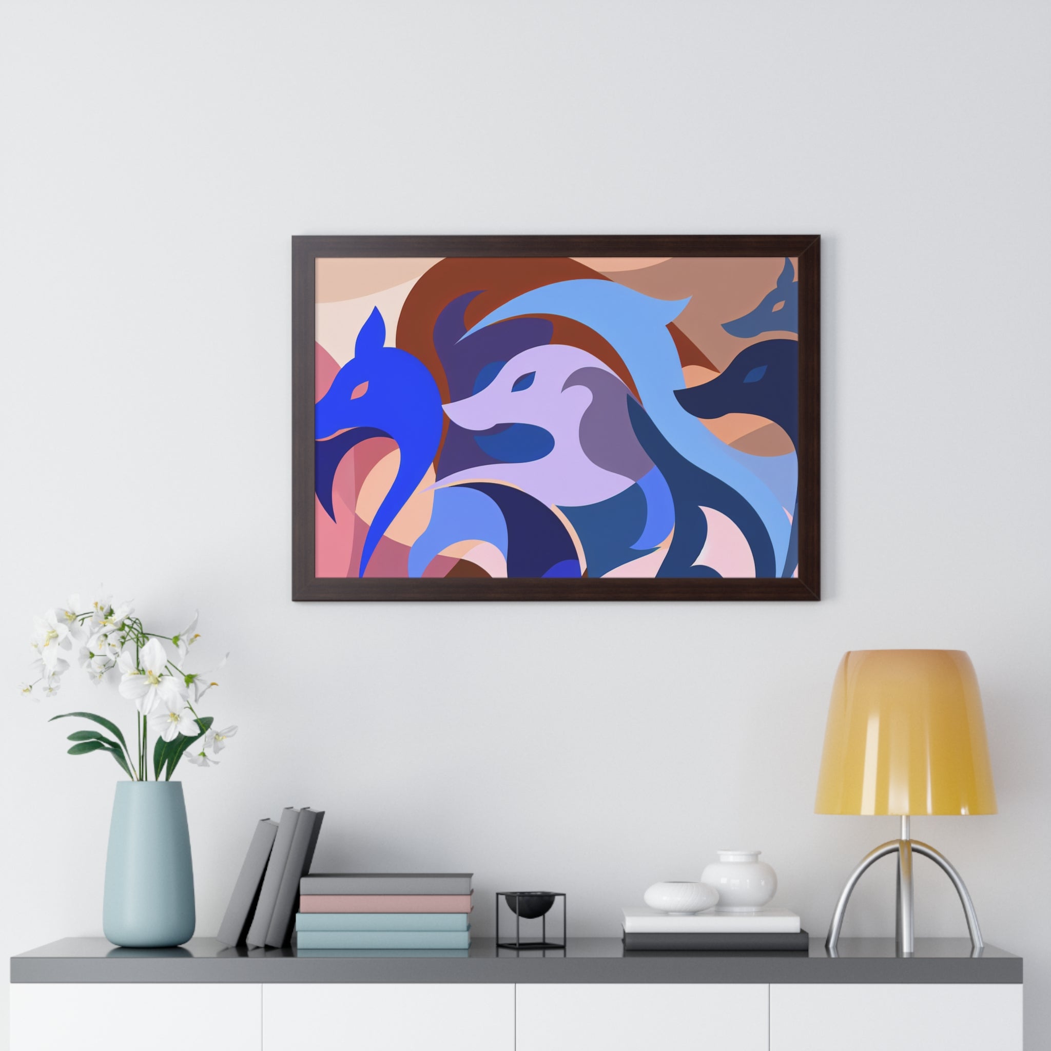 Foxes in Fluidity | Framed Print