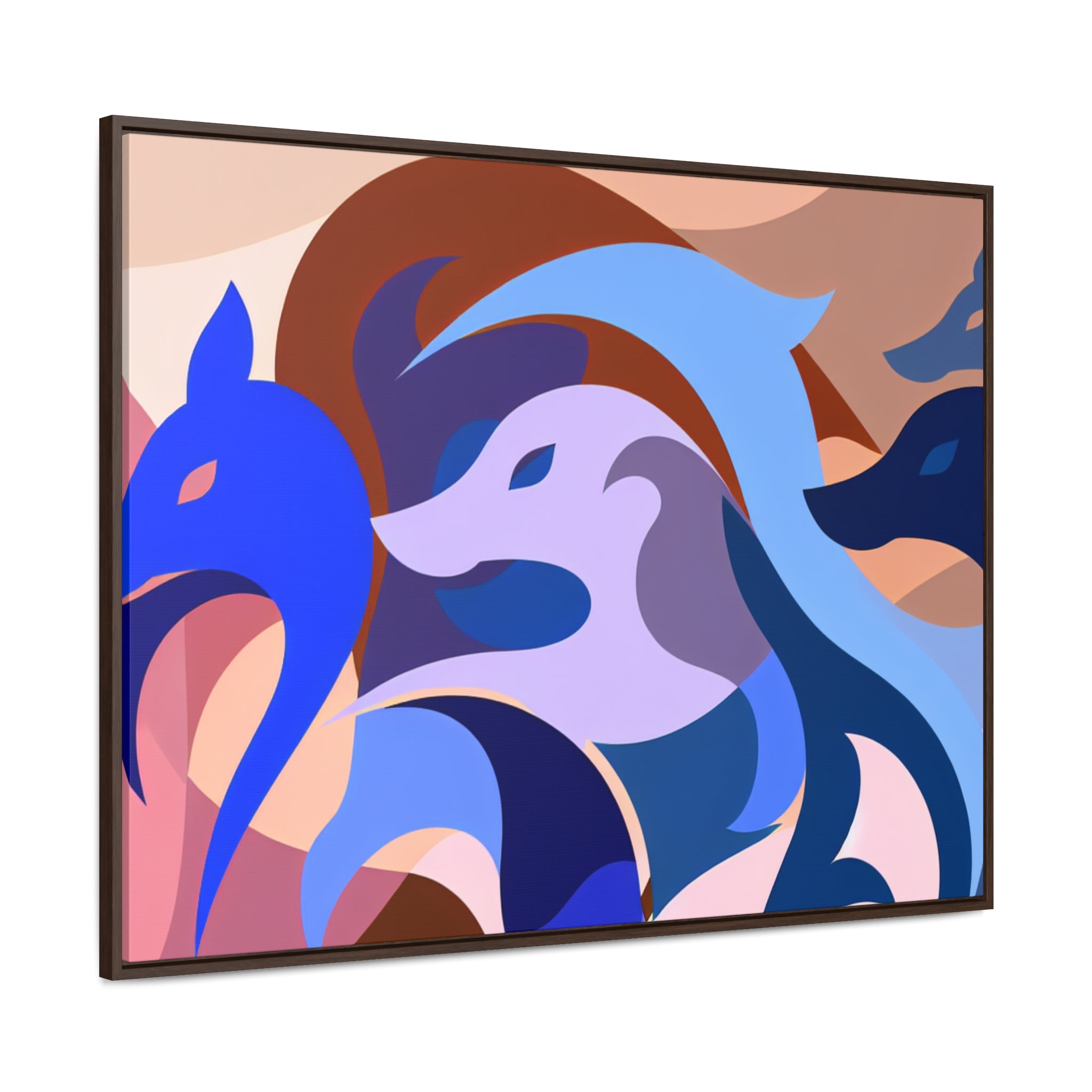 Foxes in Fluidity | Framed Canvas