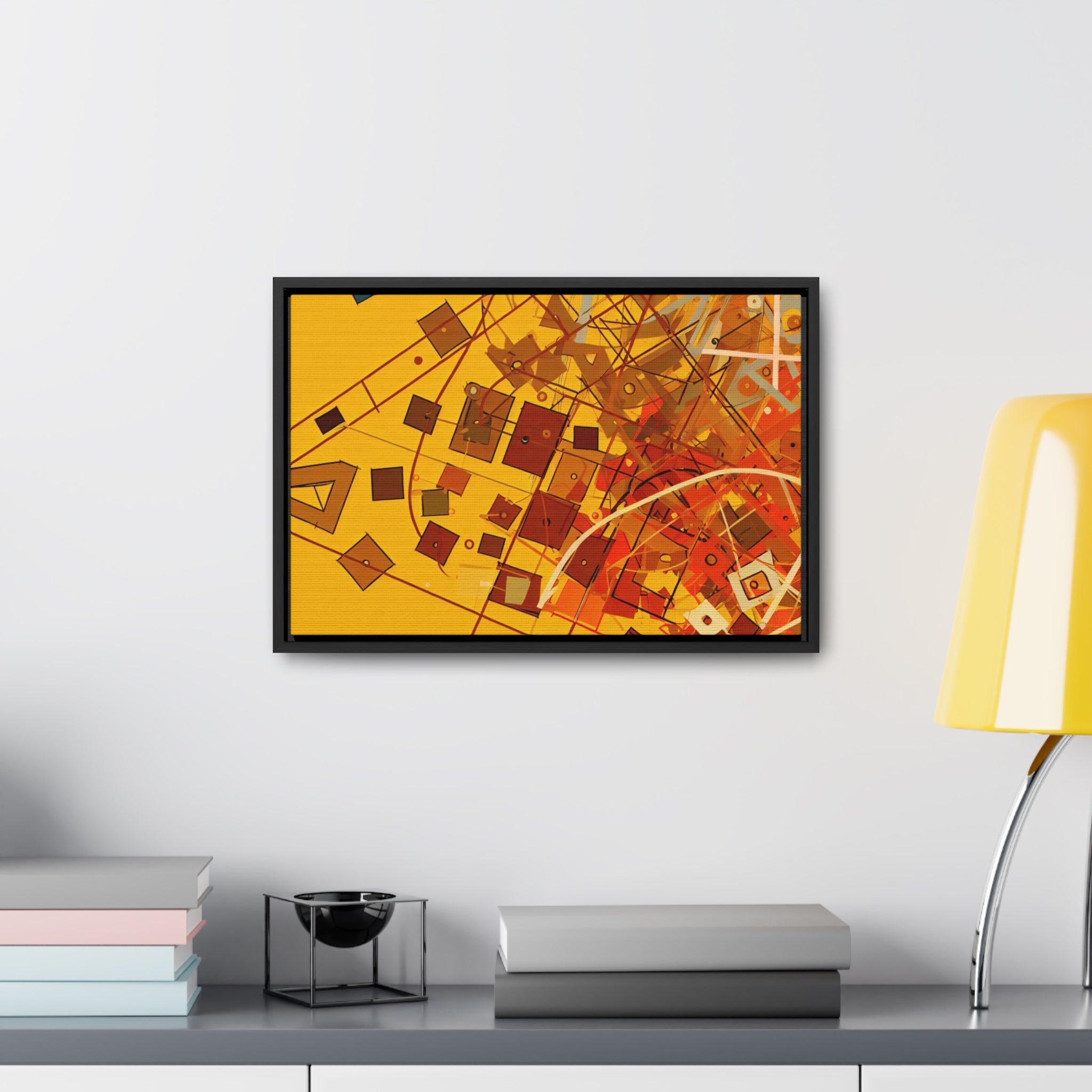 Vibrant Geometry Dance | Framed Canvas