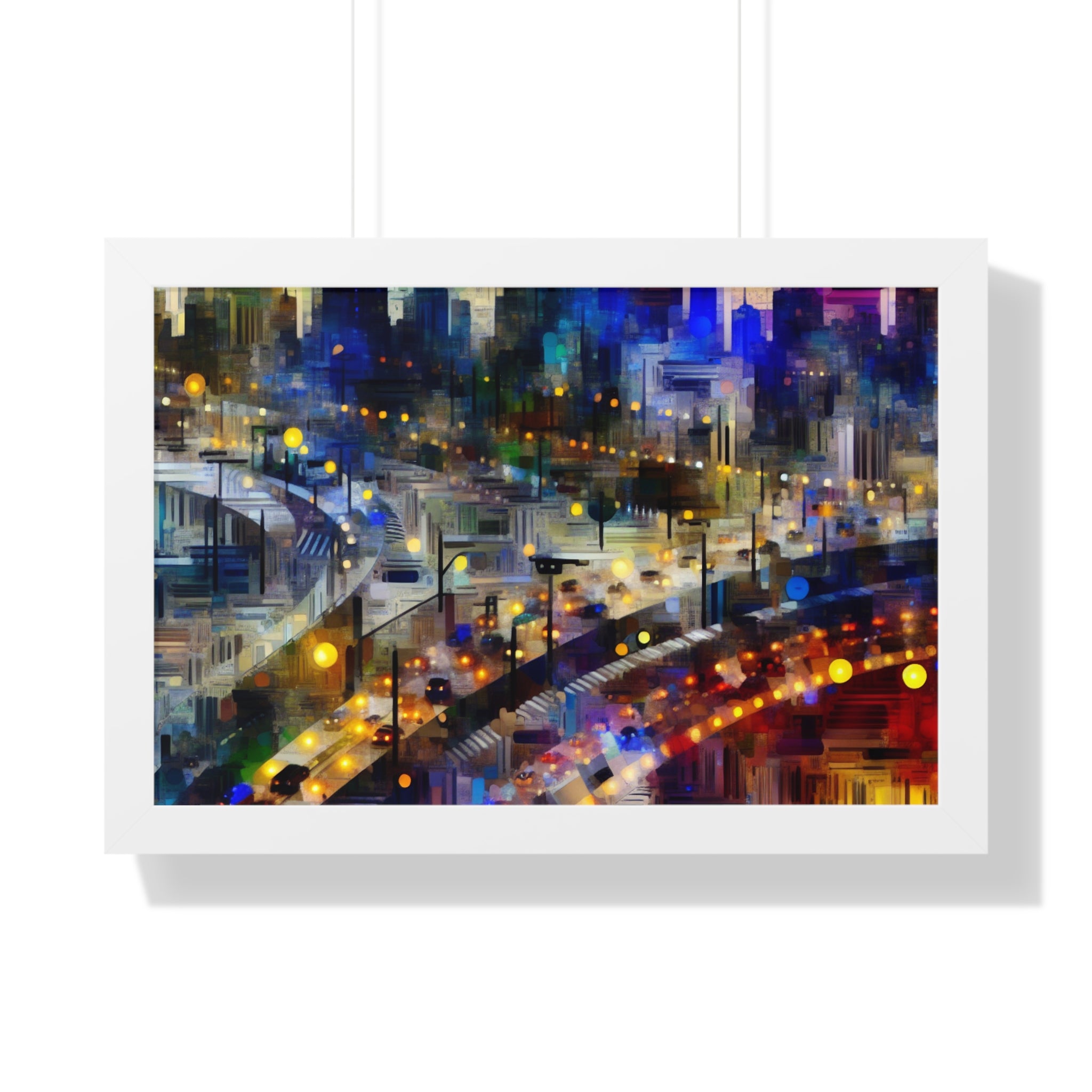 Neon Reverie and Shadows | Framed Print