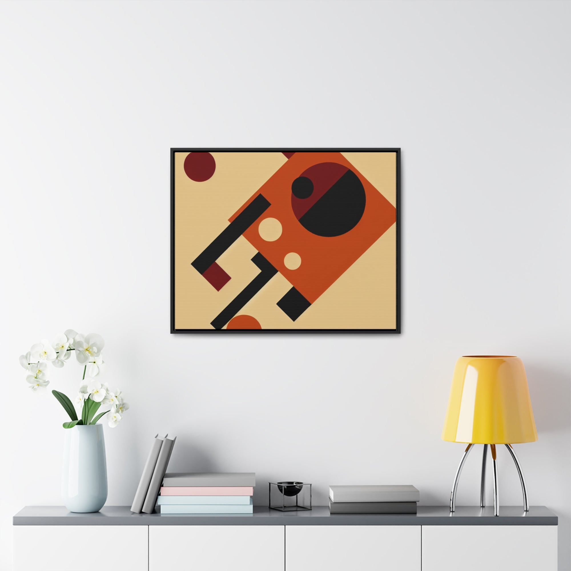 Fiery Harmony of Shapes | Framed Canvas