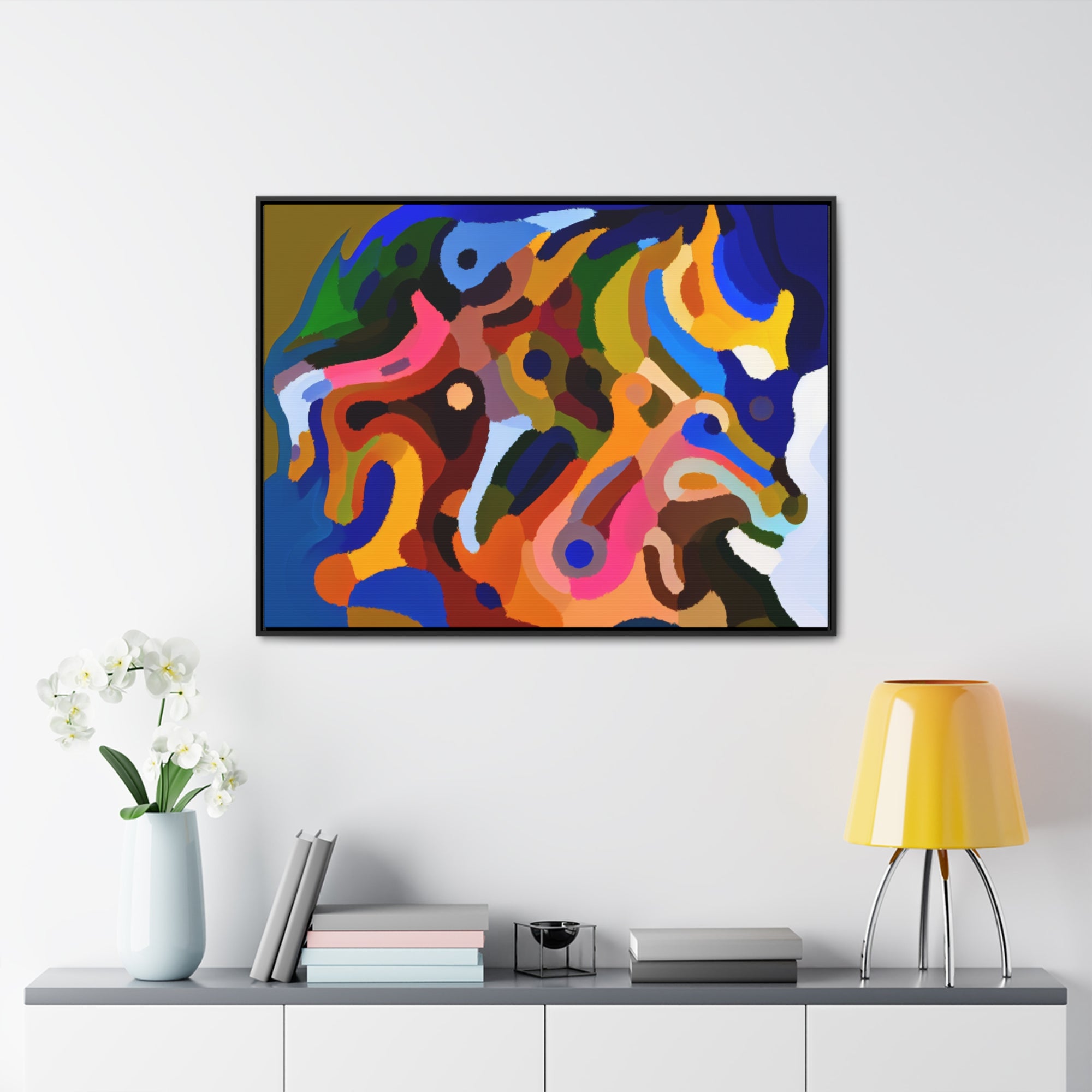 Primal Whispers of Motion | Framed Canvas