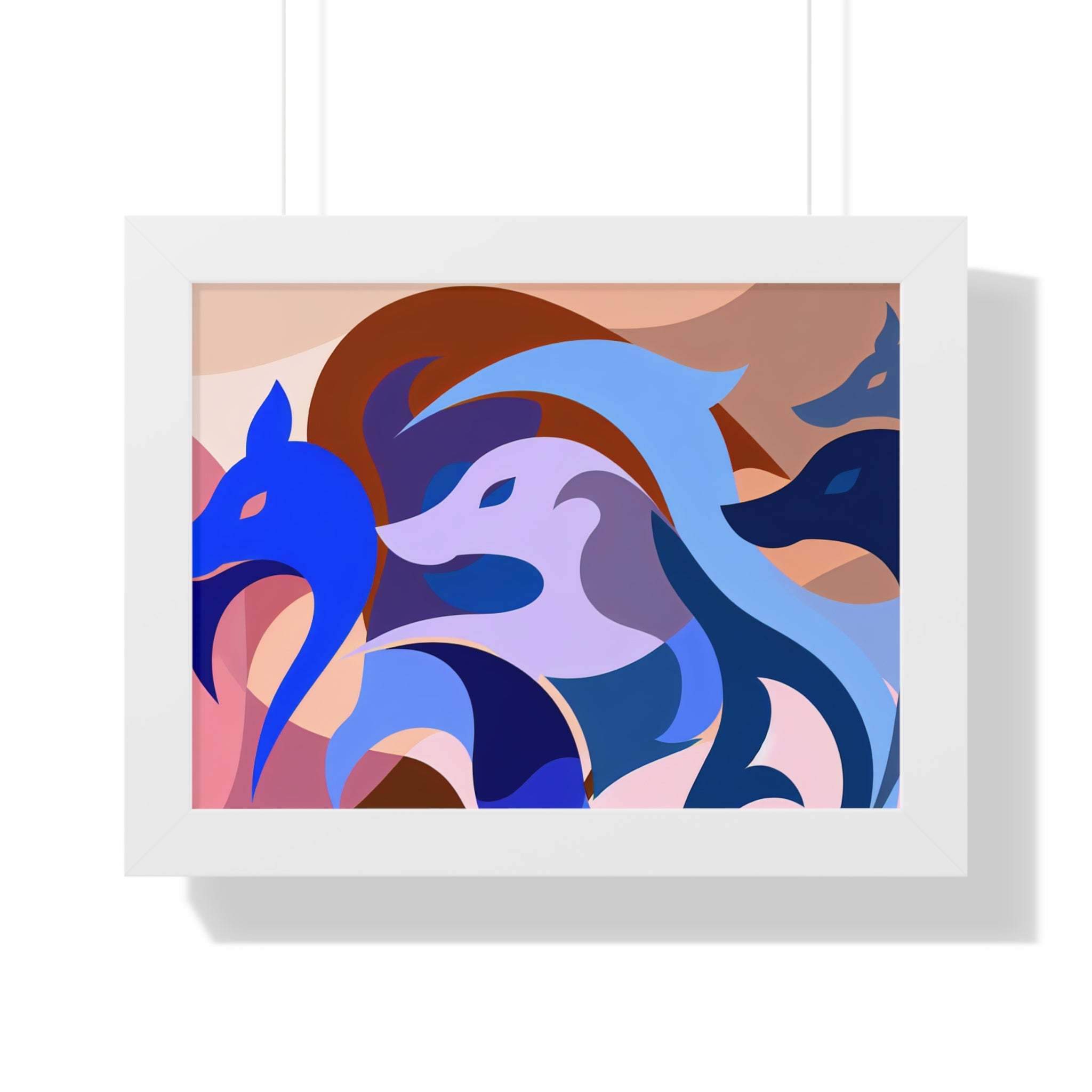 Foxes in Fluidity | Framed Print