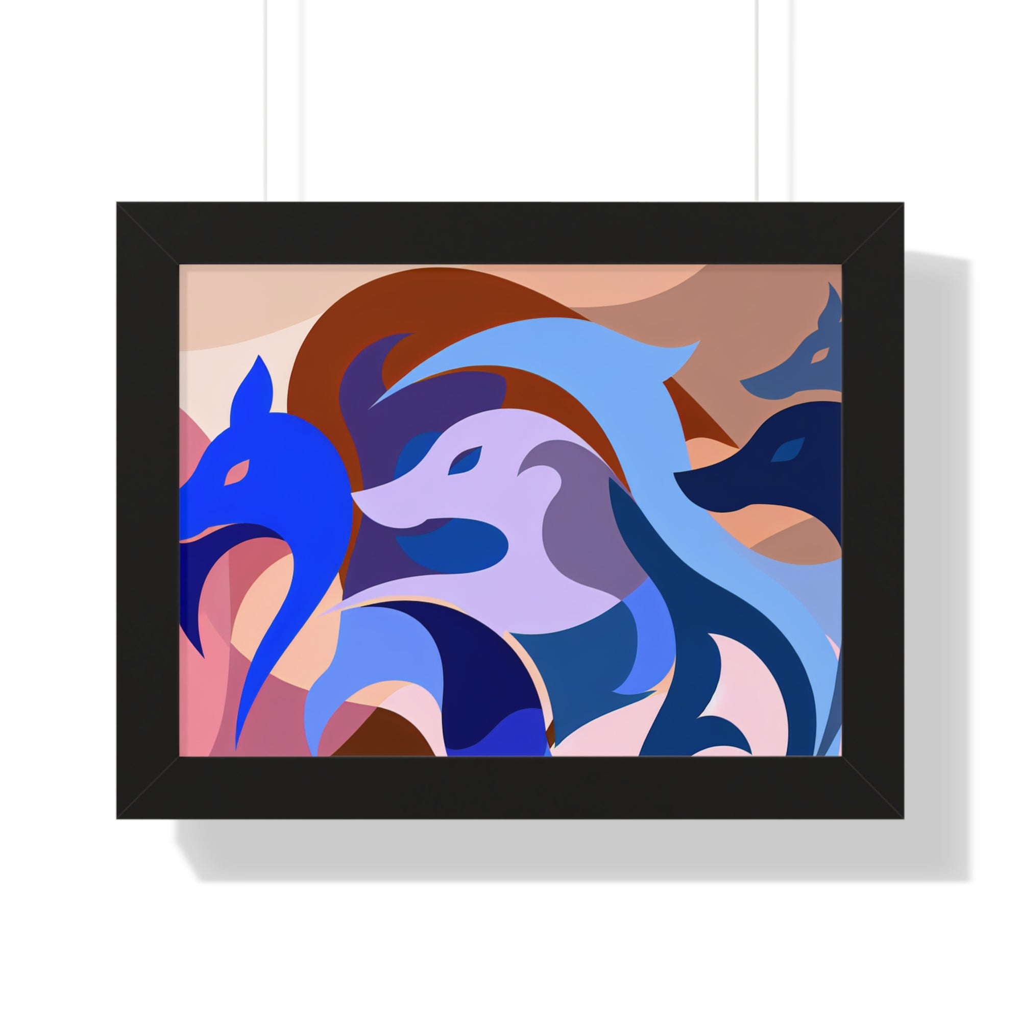 Foxes in Fluidity | Framed Print