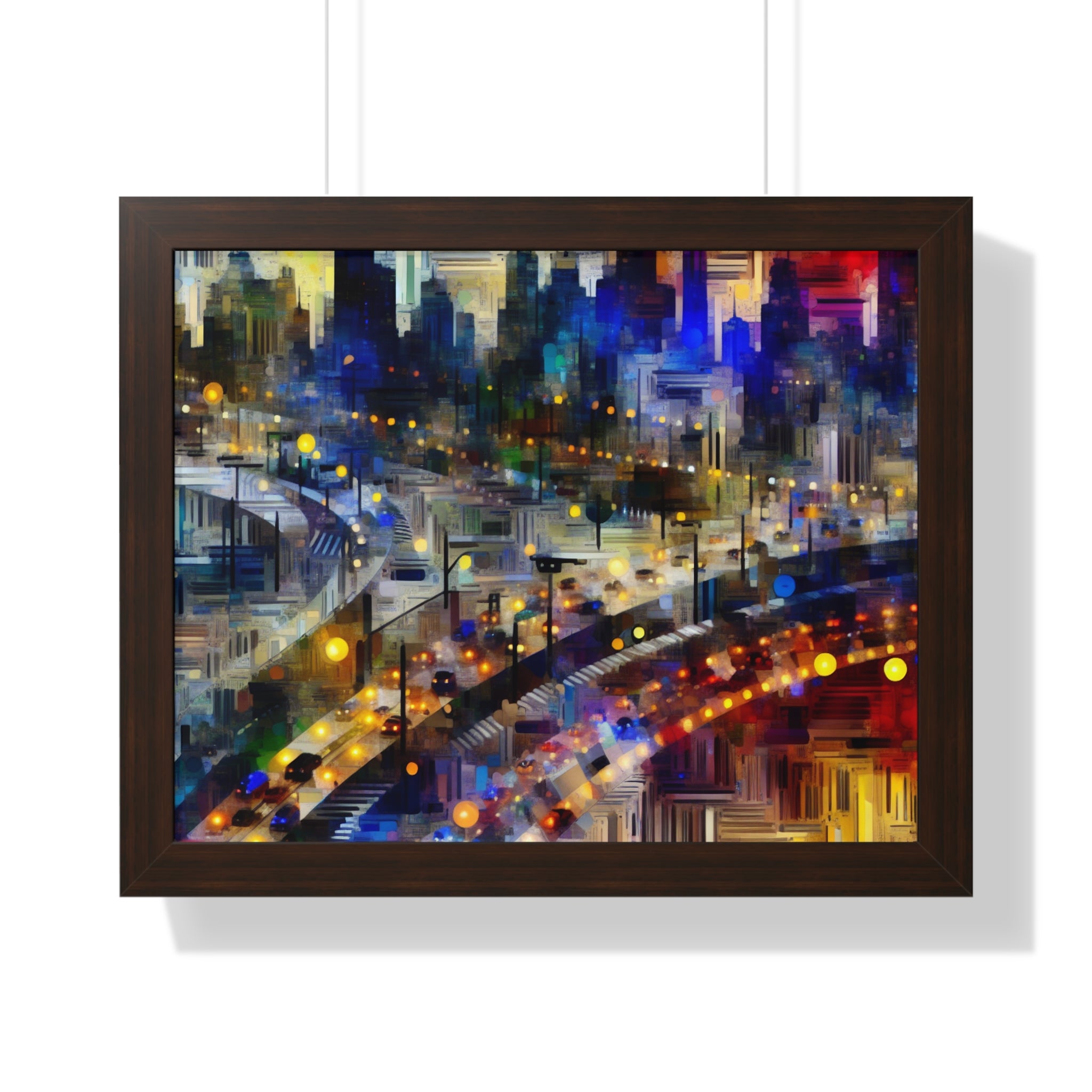 Neon Reverie and Shadows | Framed Print