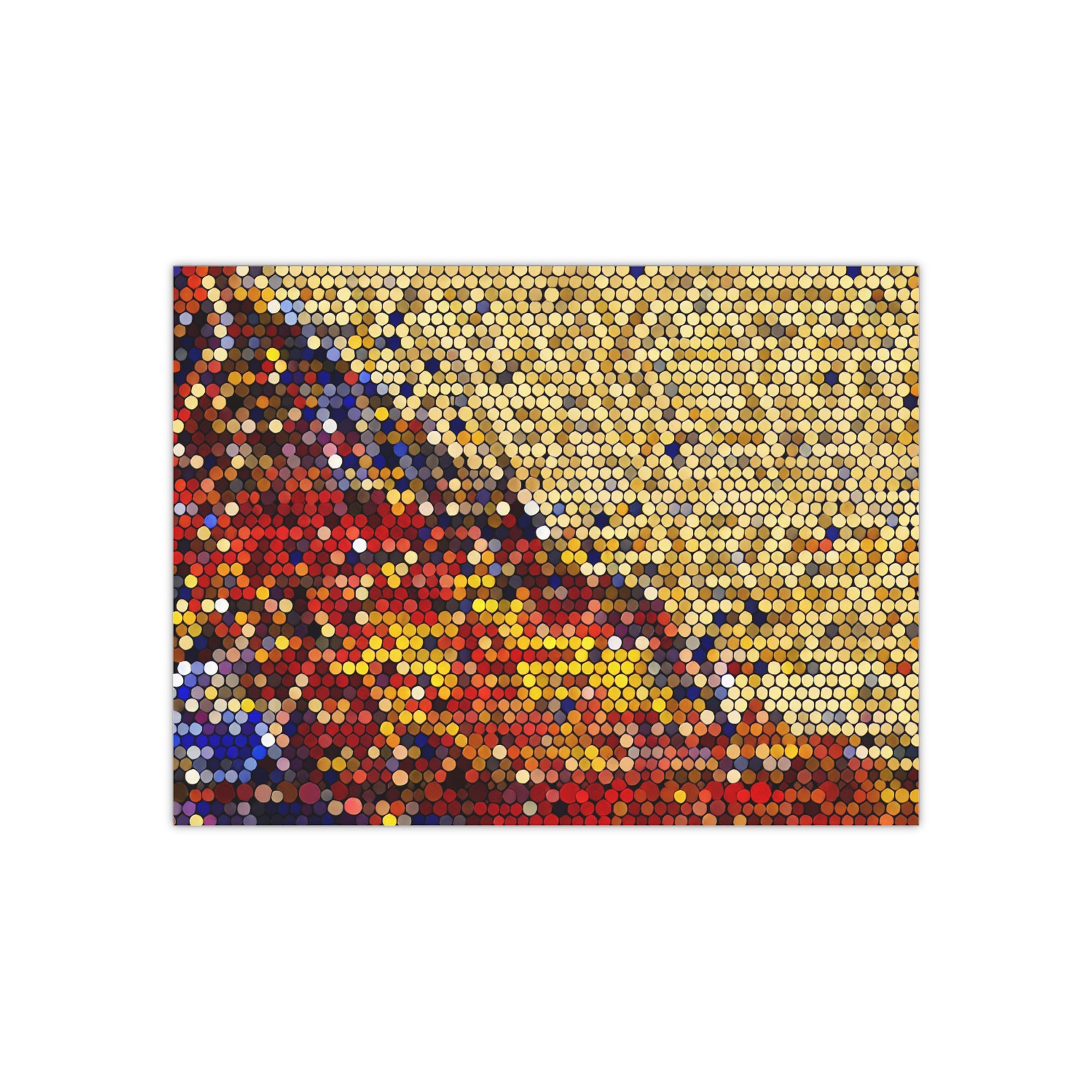 Hexagonal Warmth and Motion | Satin Print