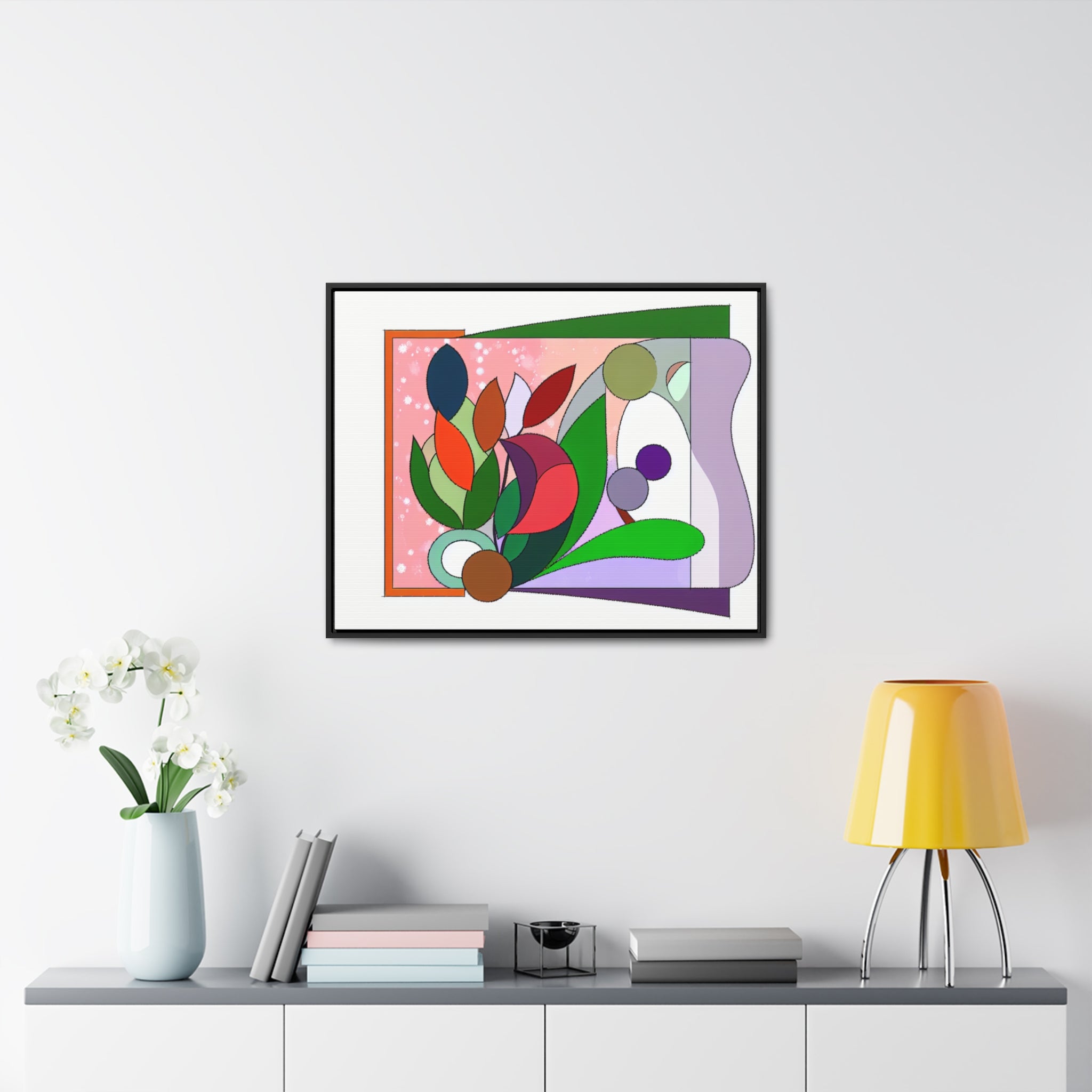 Verdant Whispers and Blooms | Framed Canvas