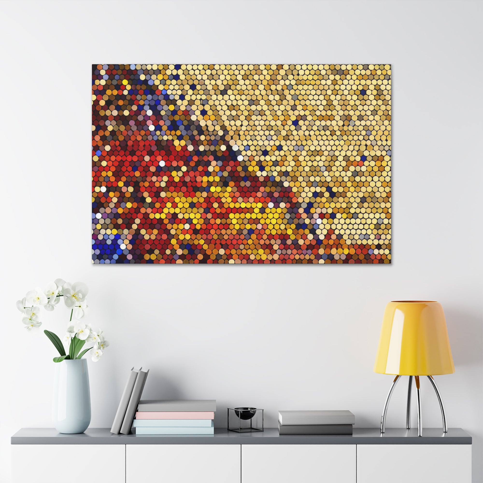 Hexagonal Warmth and Motion | Canvas