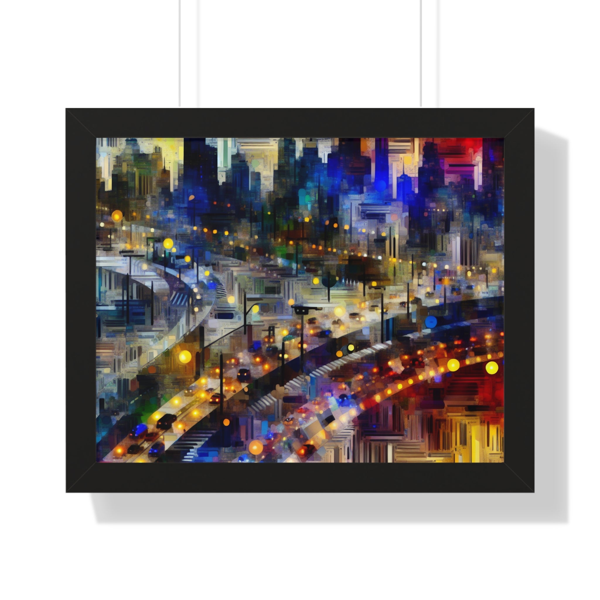 Neon Reverie and Shadows | Framed Print