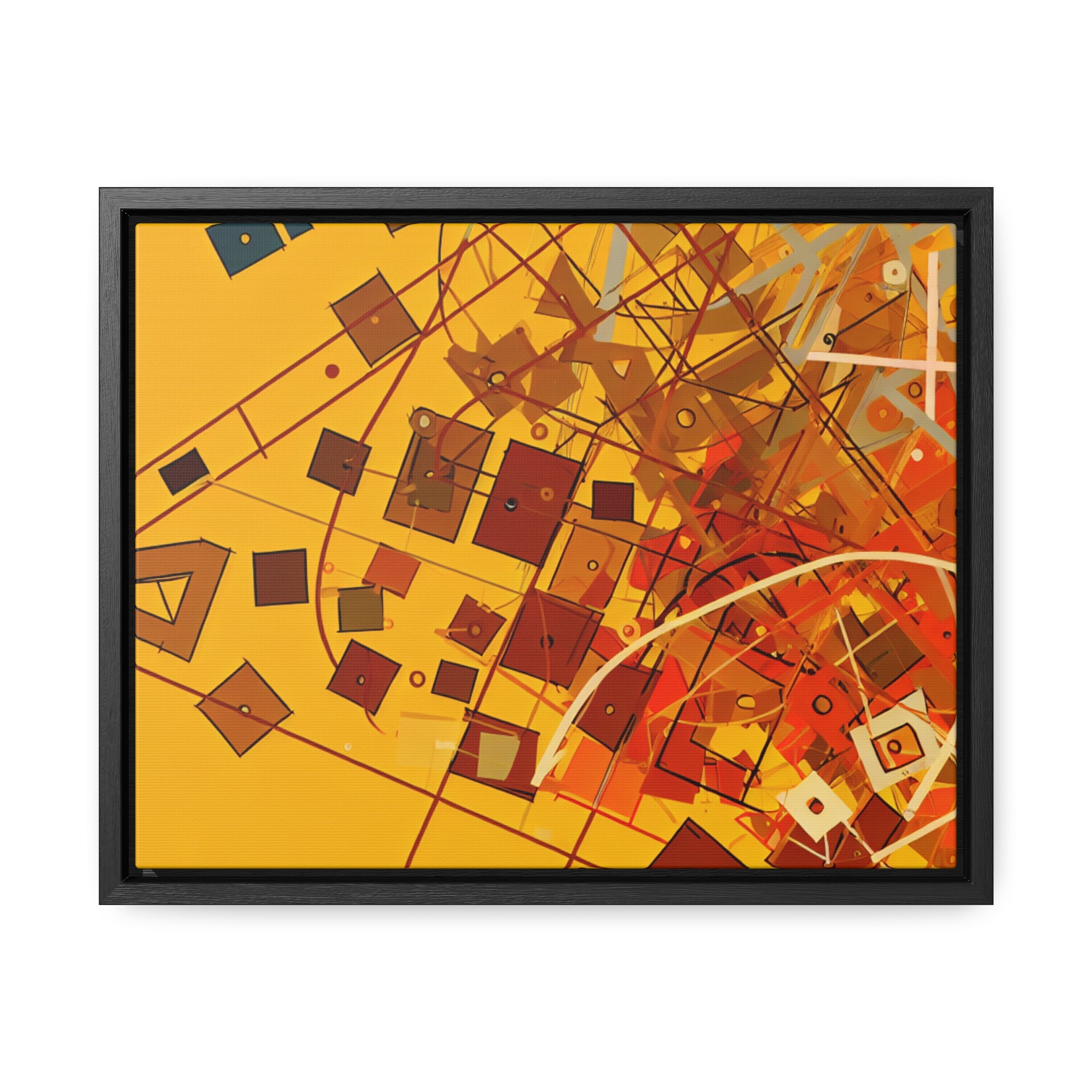 Vibrant Geometry Dance | Framed Canvas