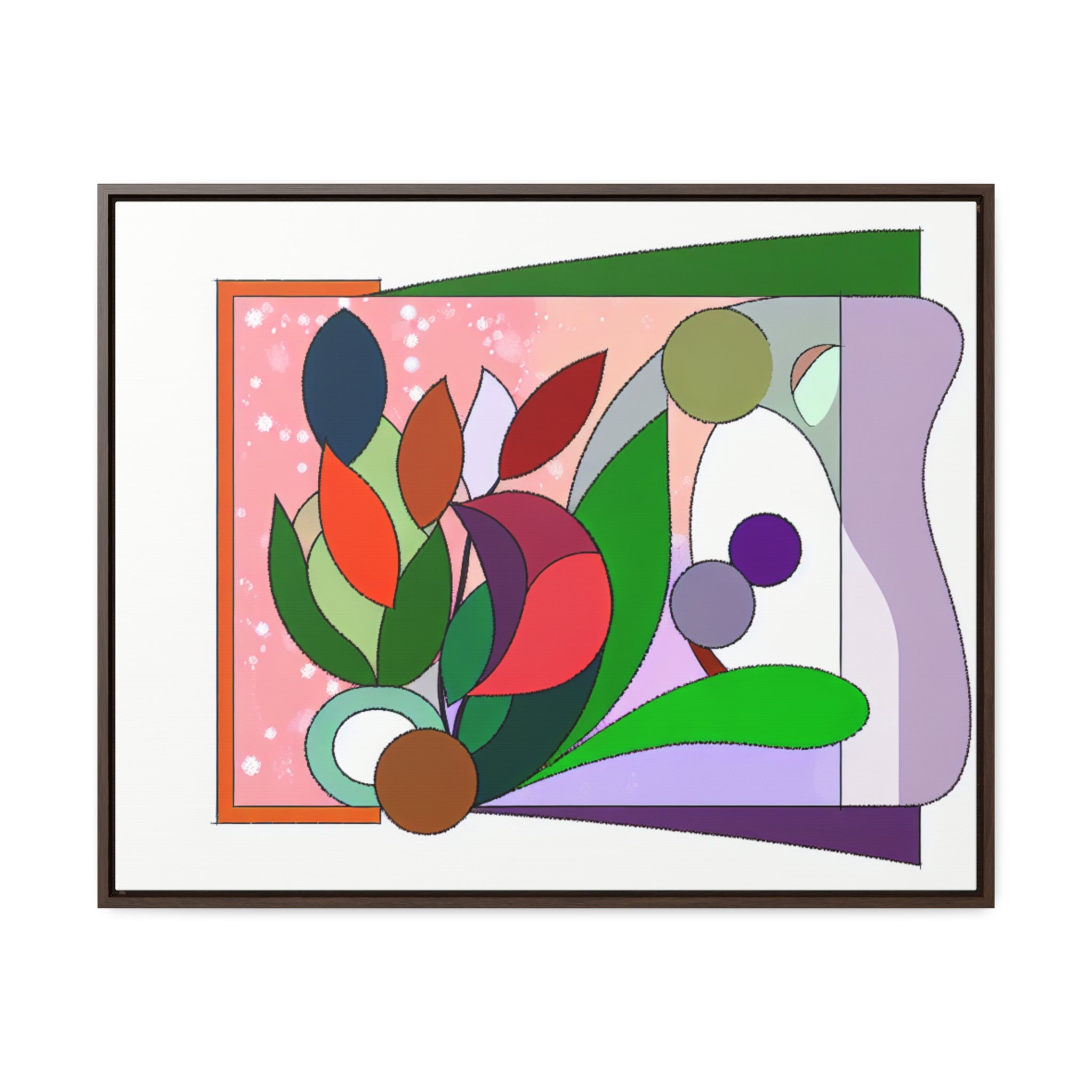 Verdant Whispers and Blooms | Framed Canvas