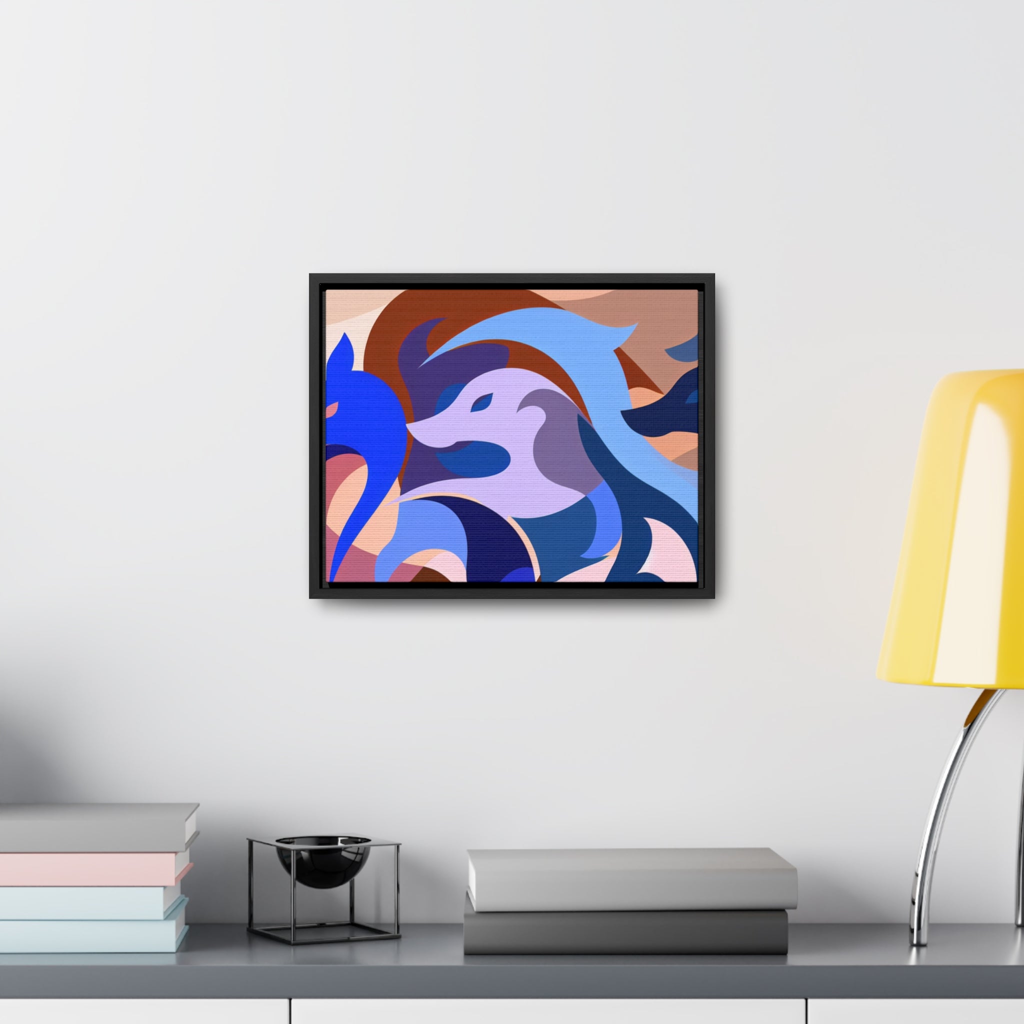 Foxes in Fluidity | Framed Canvas