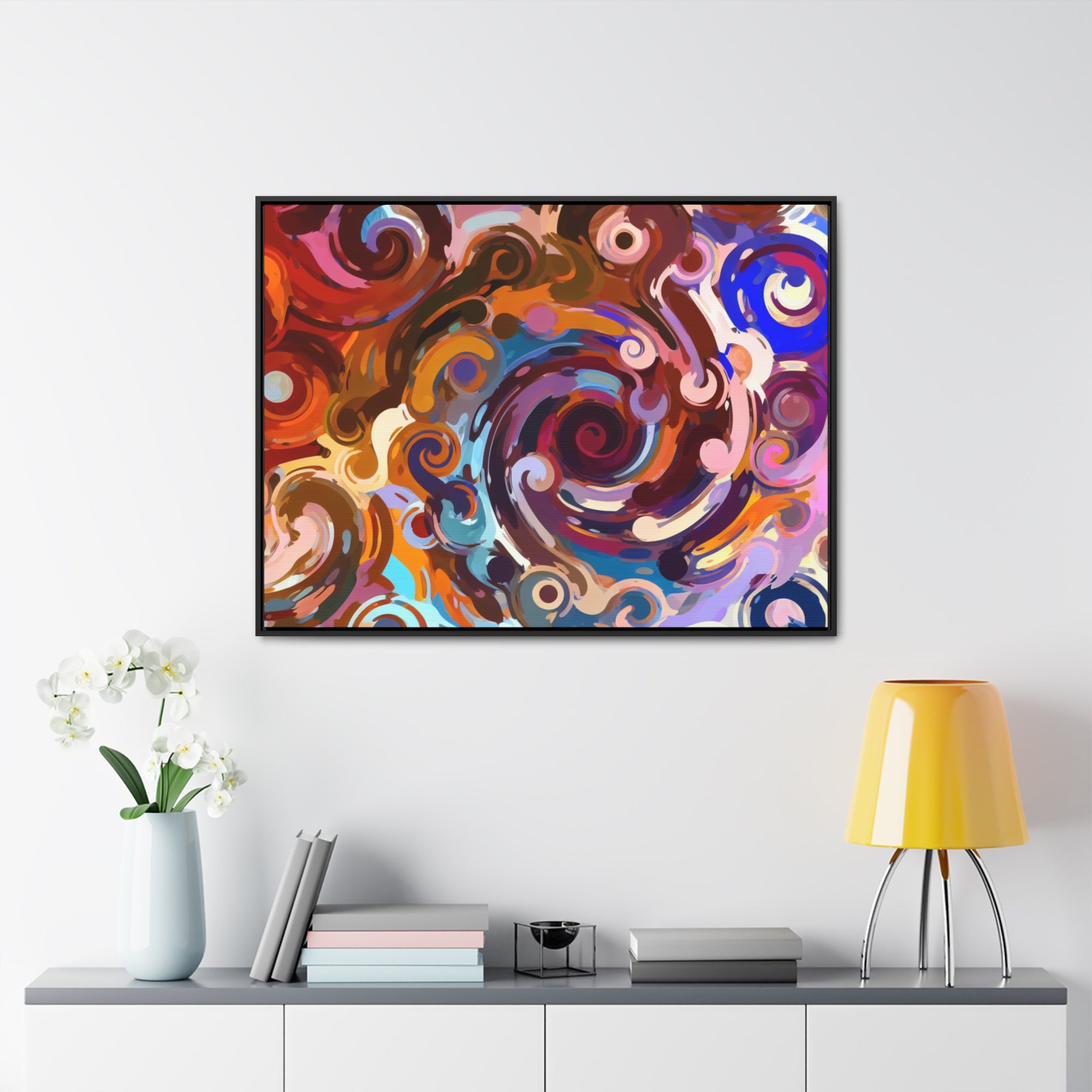 Elysian Whirls and Splashes | Framed Canvas