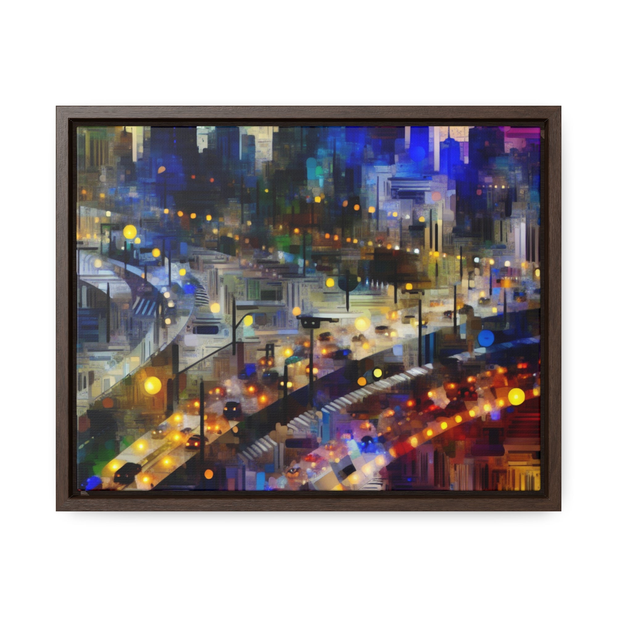 Neon Reverie and Shadows | Framed Canvas