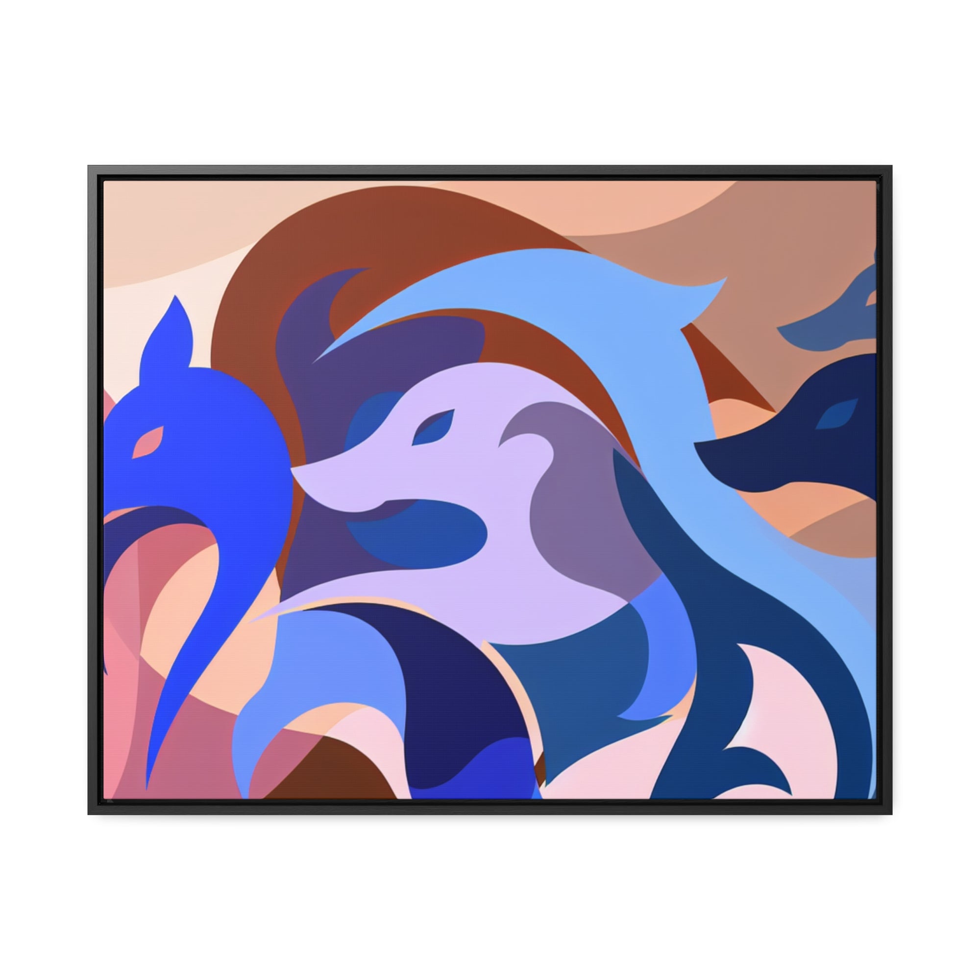 Foxes in Fluidity | Framed Canvas