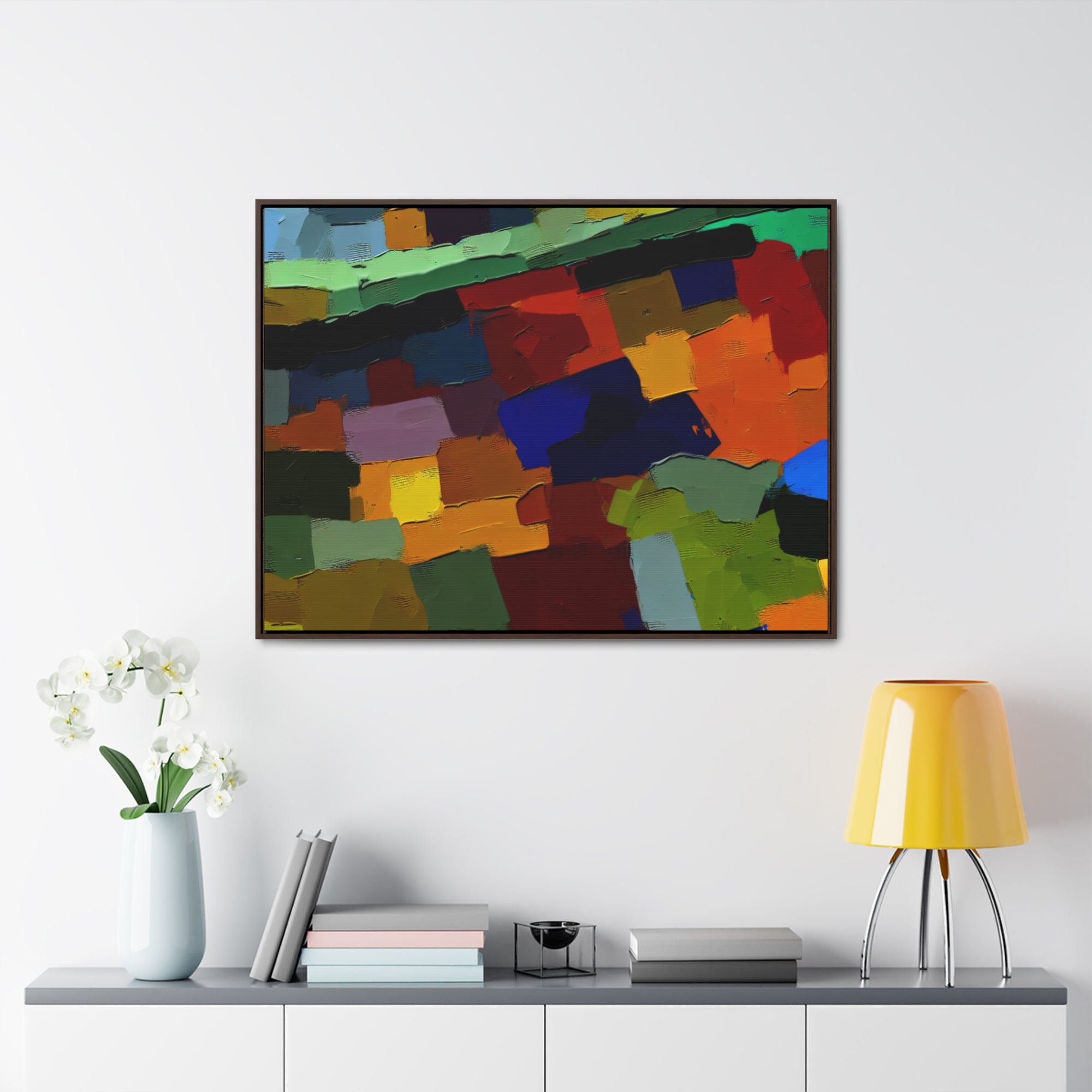 Chromatic Drift and Depth | Framed Canvas