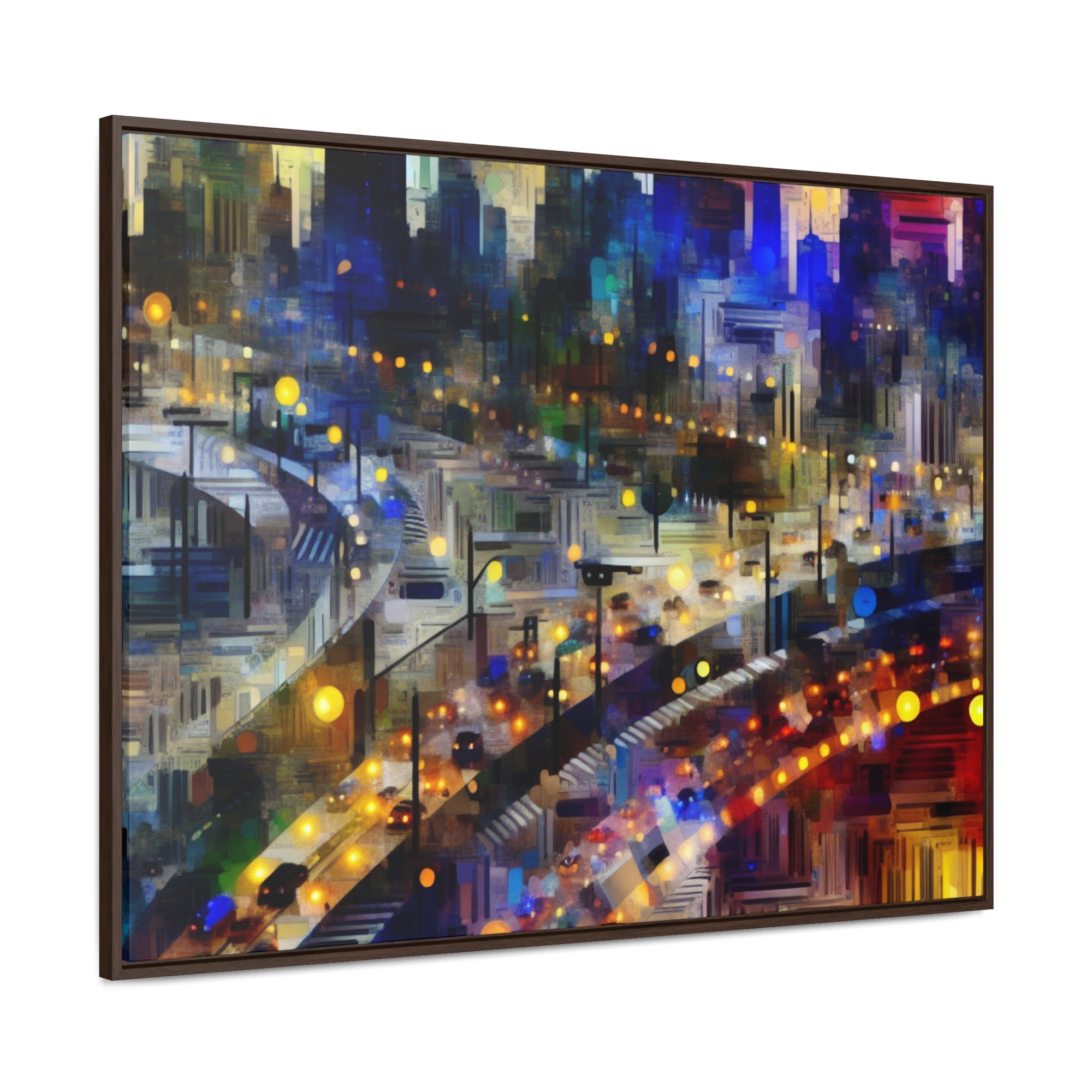 Neon Reverie and Shadows | Framed Canvas