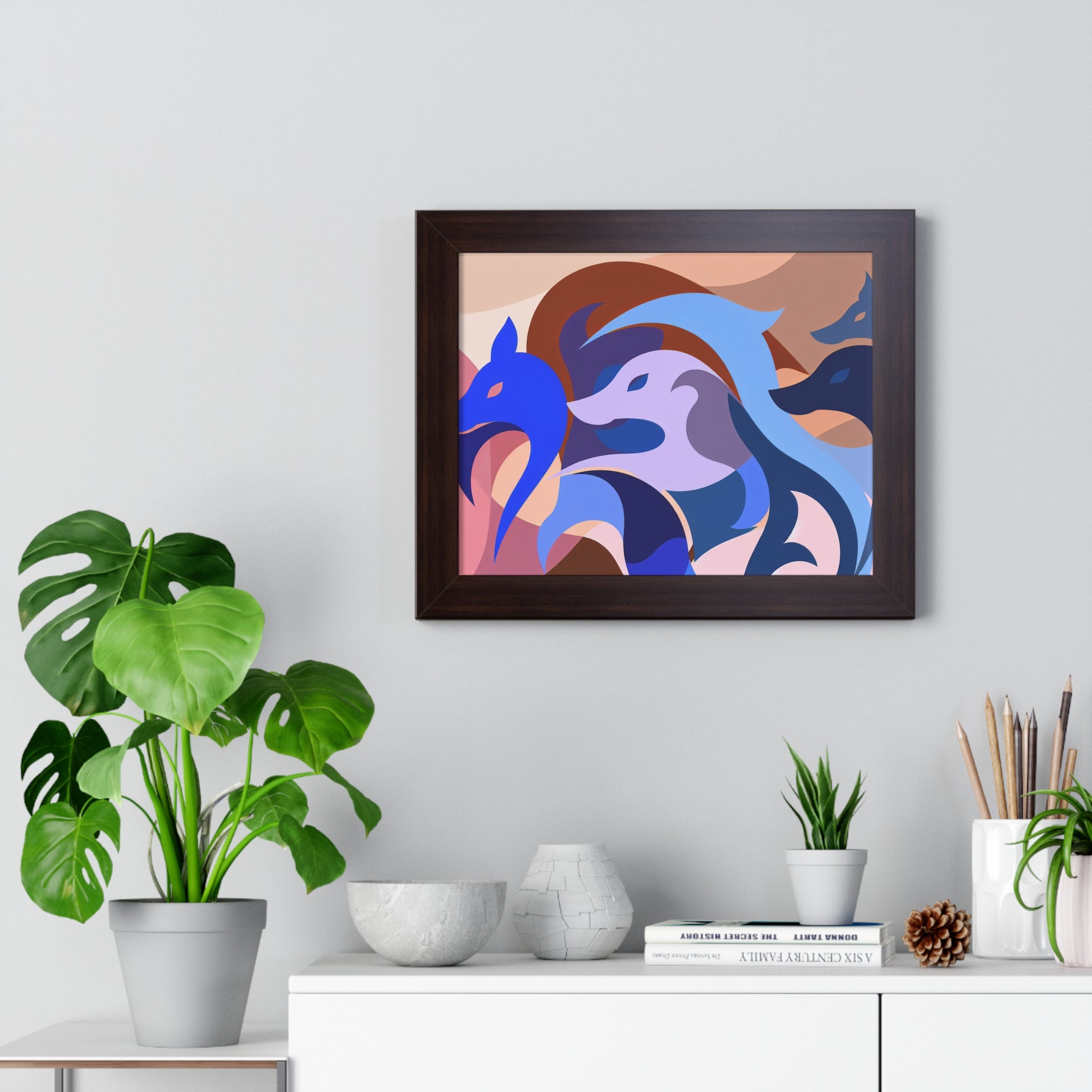 Foxes in Fluidity | Framed Print