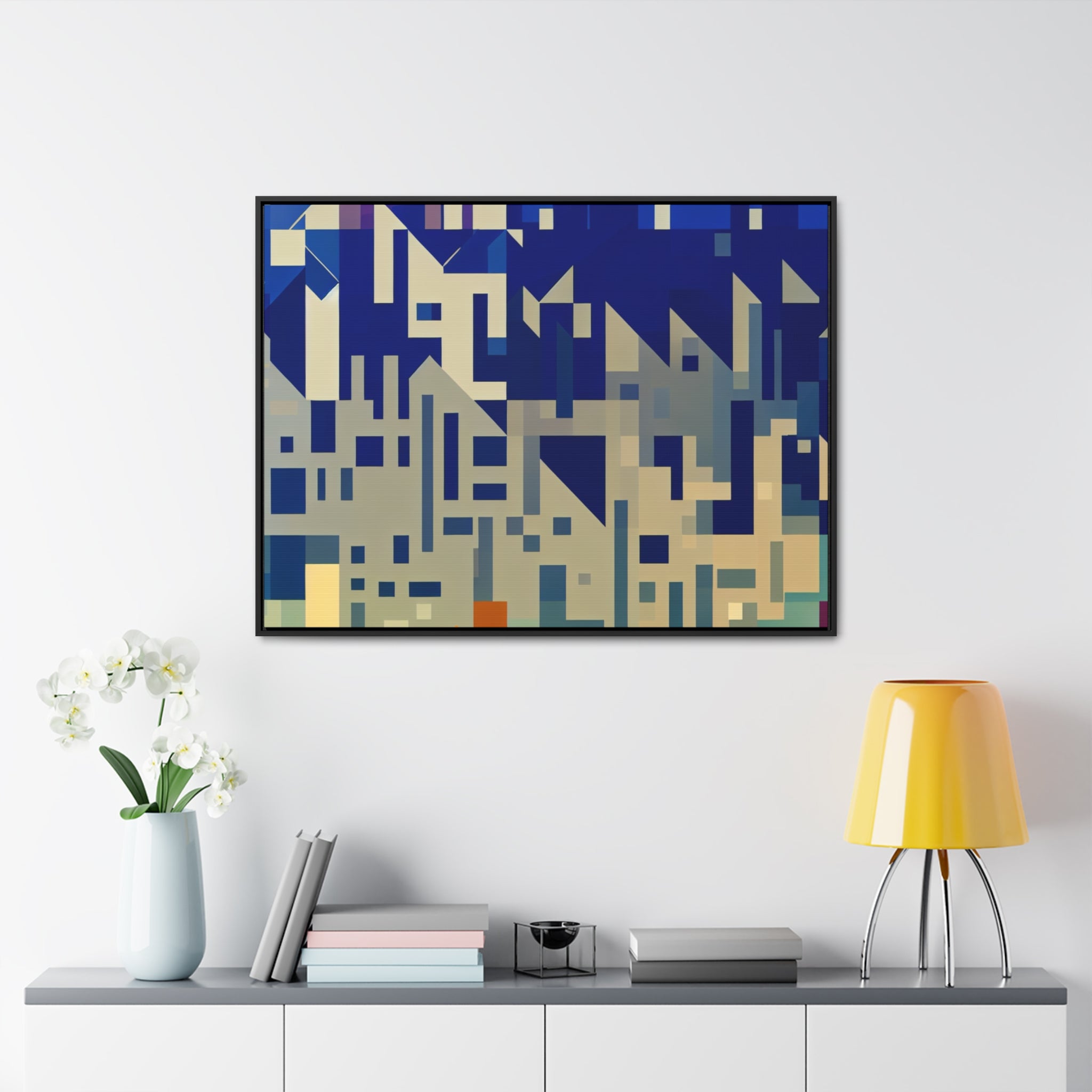 Urban Echoes and Silhouettes | Framed Canvas