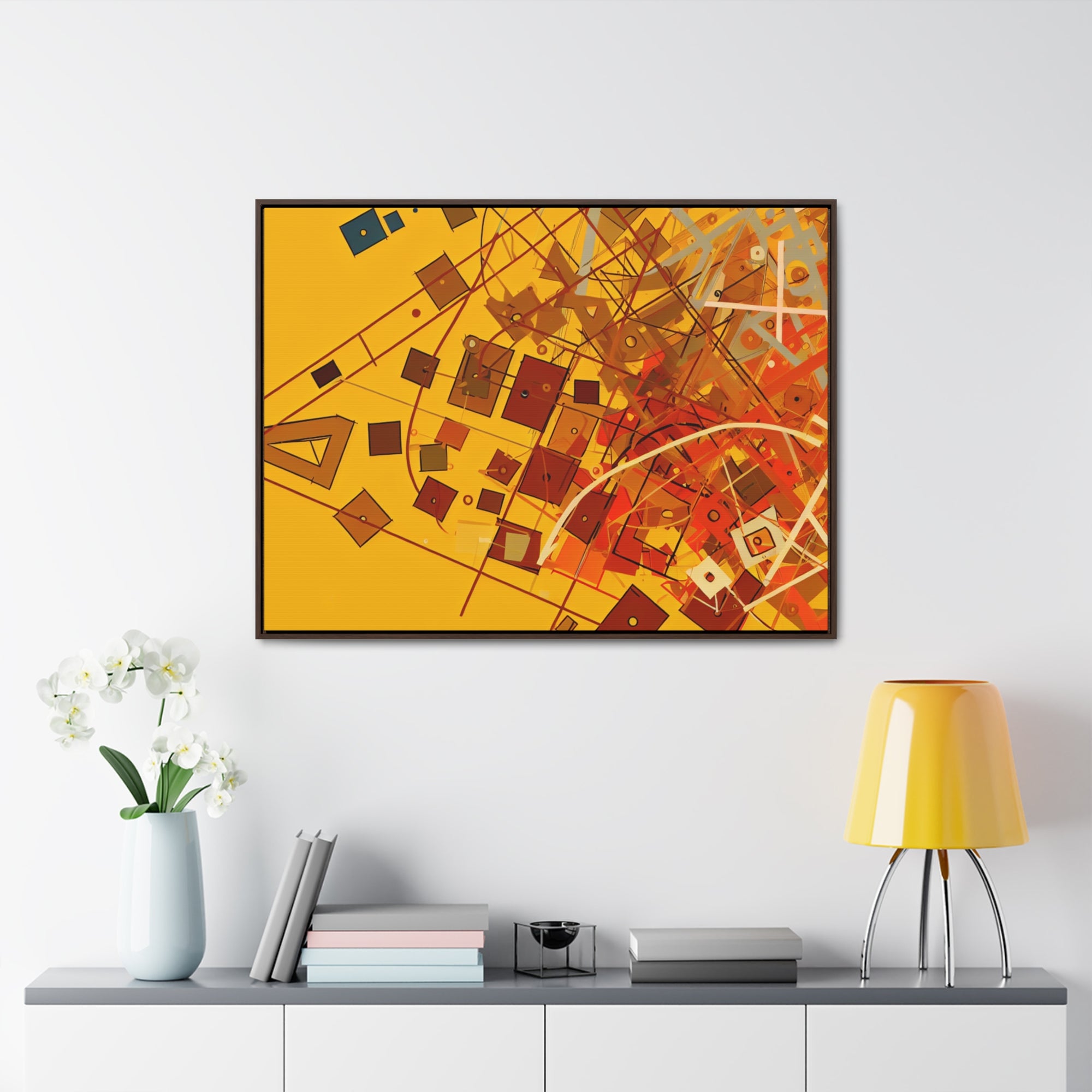 Vibrant Geometry Dance | Framed Canvas