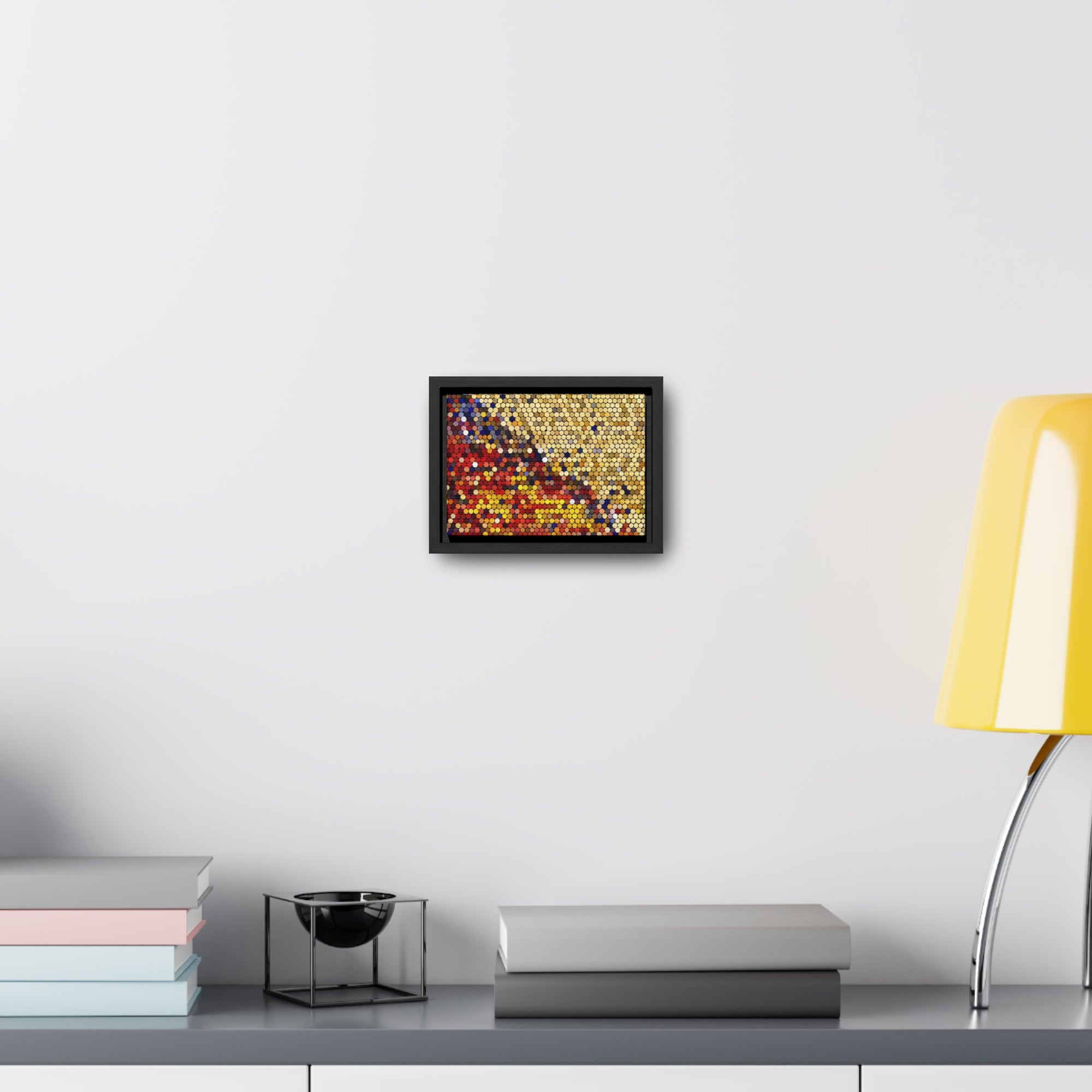 Hexagonal Warmth and Motion | Framed Canvas