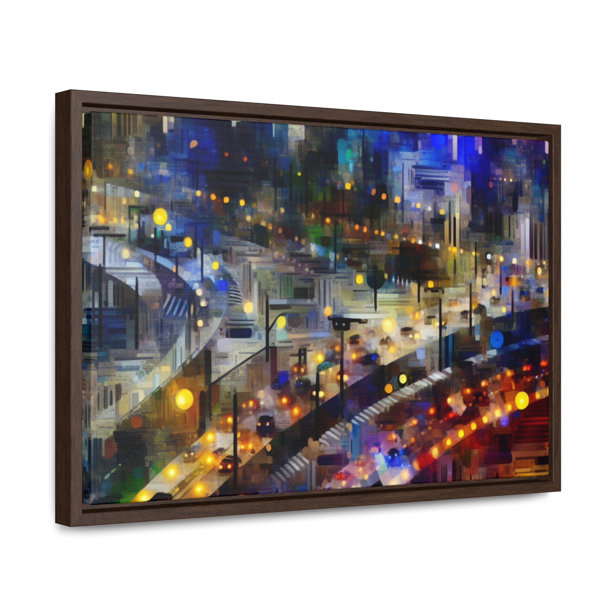 Neon Reverie and Shadows | Framed Canvas