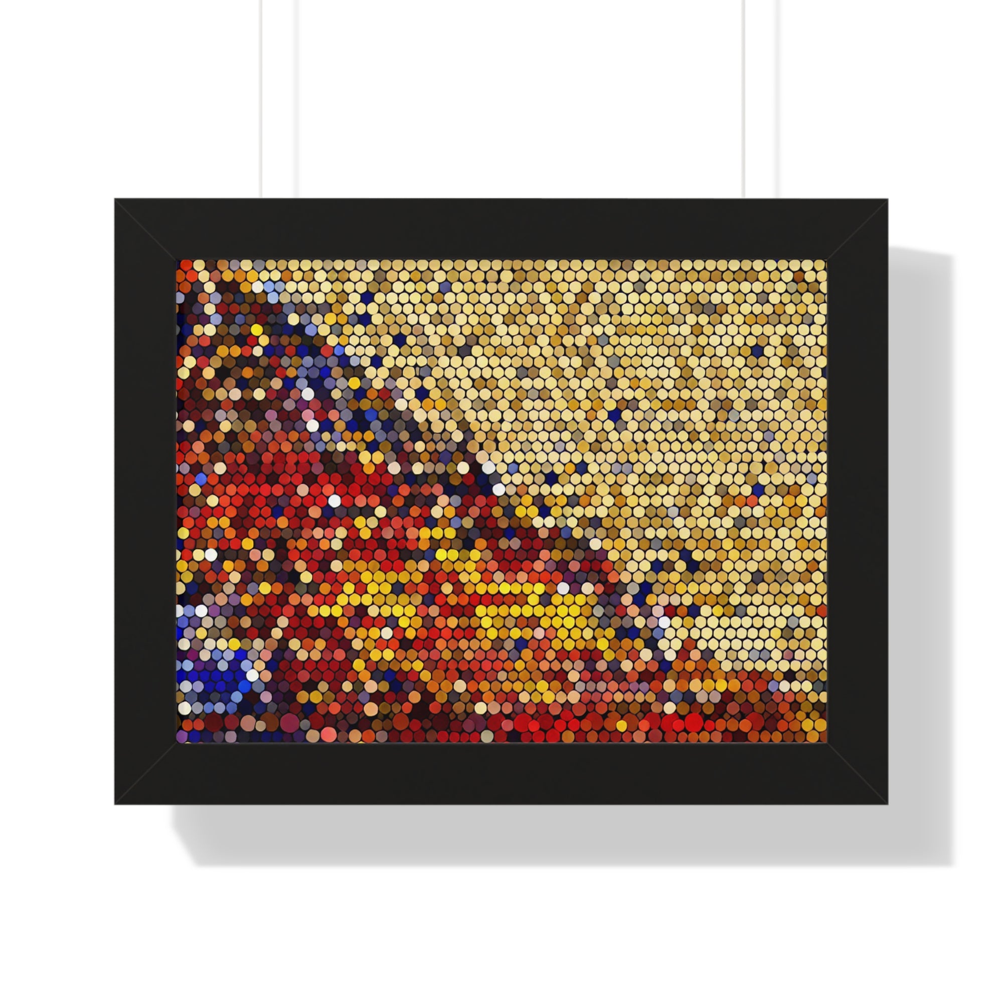 Hexagonal Warmth and Motion | Framed Print