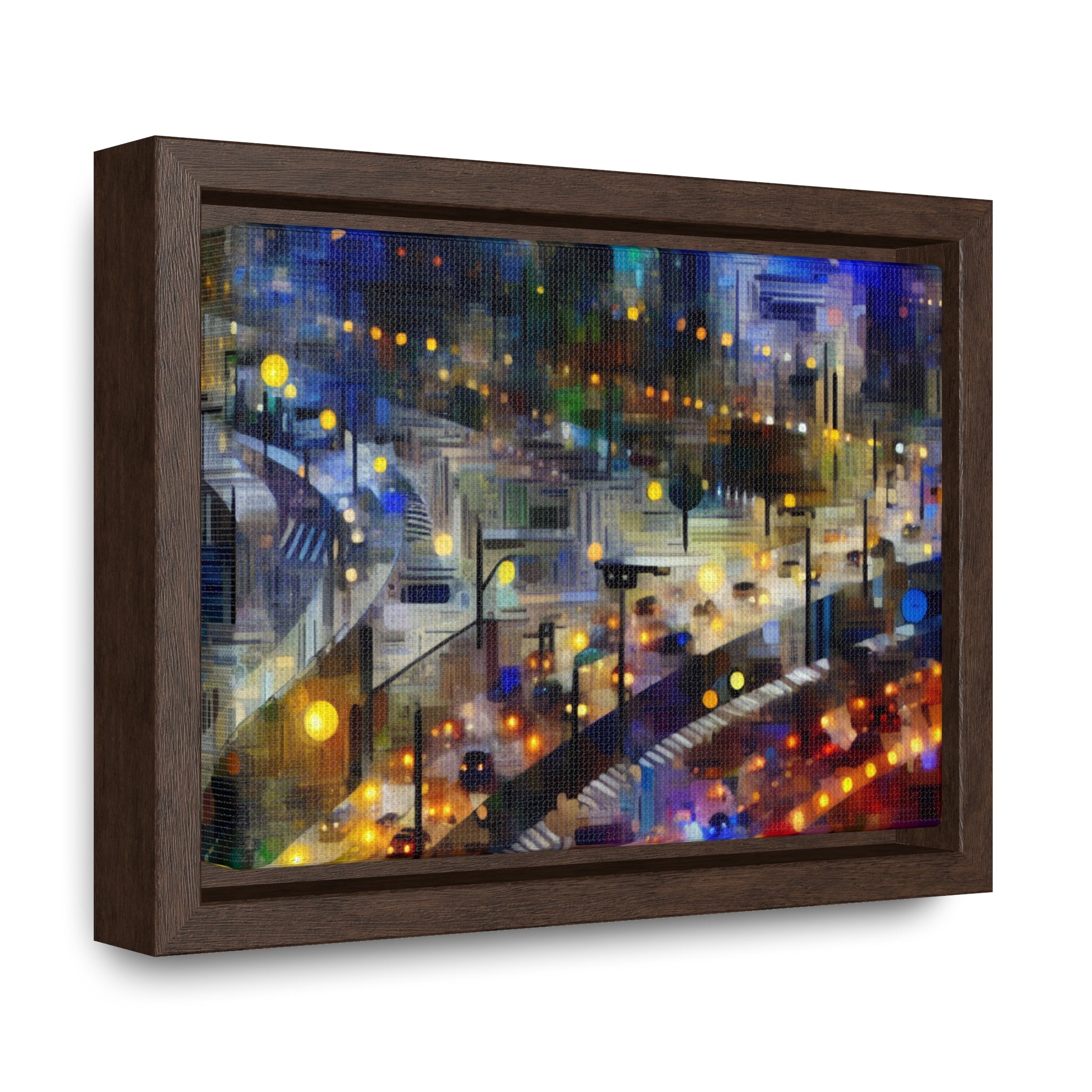 Neon Reverie and Shadows | Framed Canvas