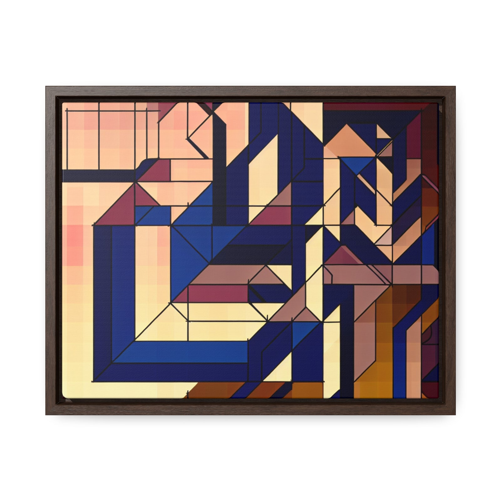 Fluid Geometry and Harmony | Framed Canvas