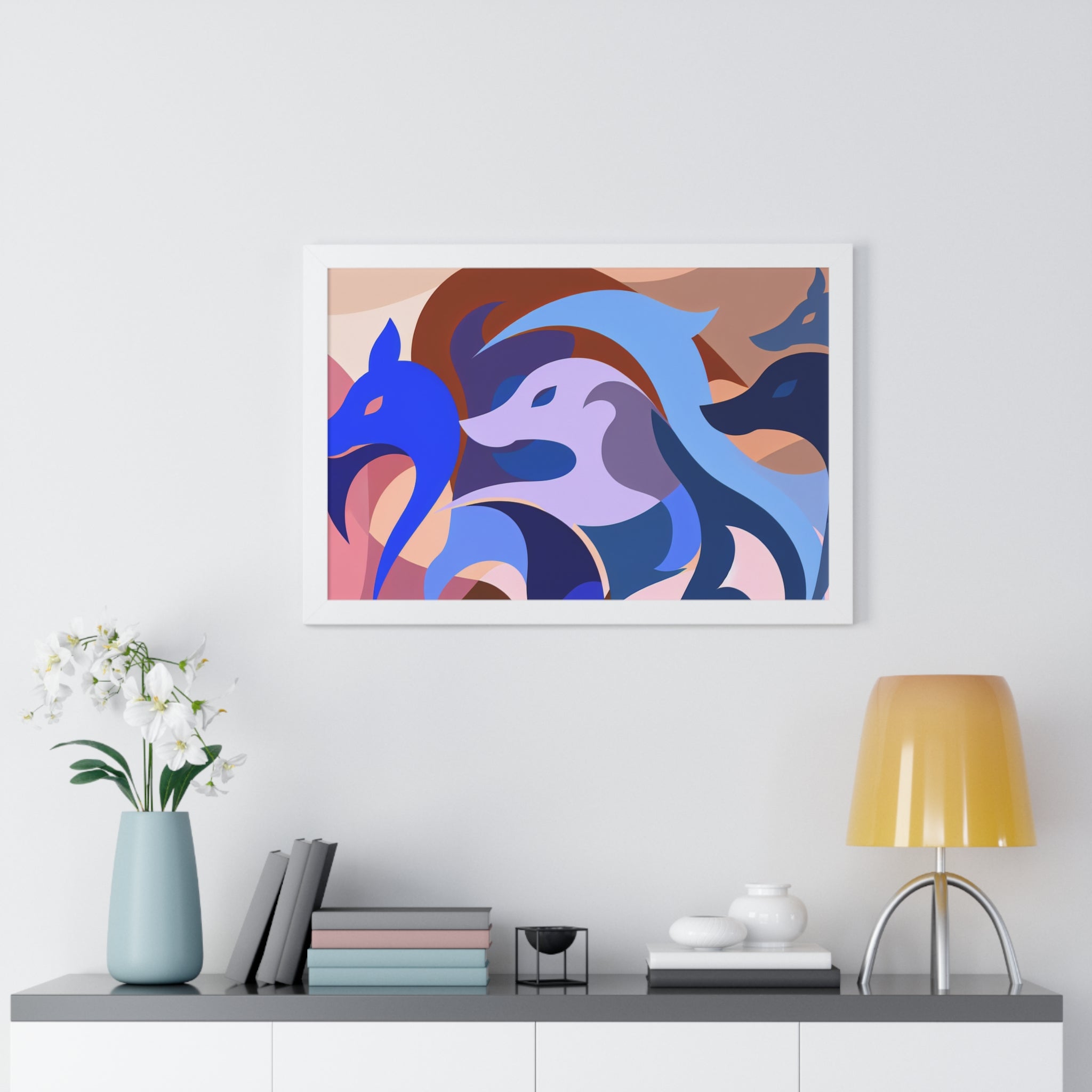 Foxes in Fluidity | Framed Print