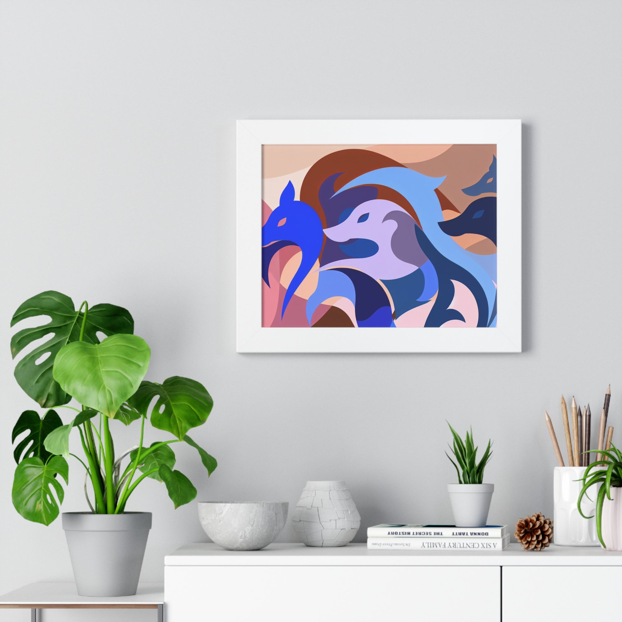 Foxes in Fluidity | Framed Print