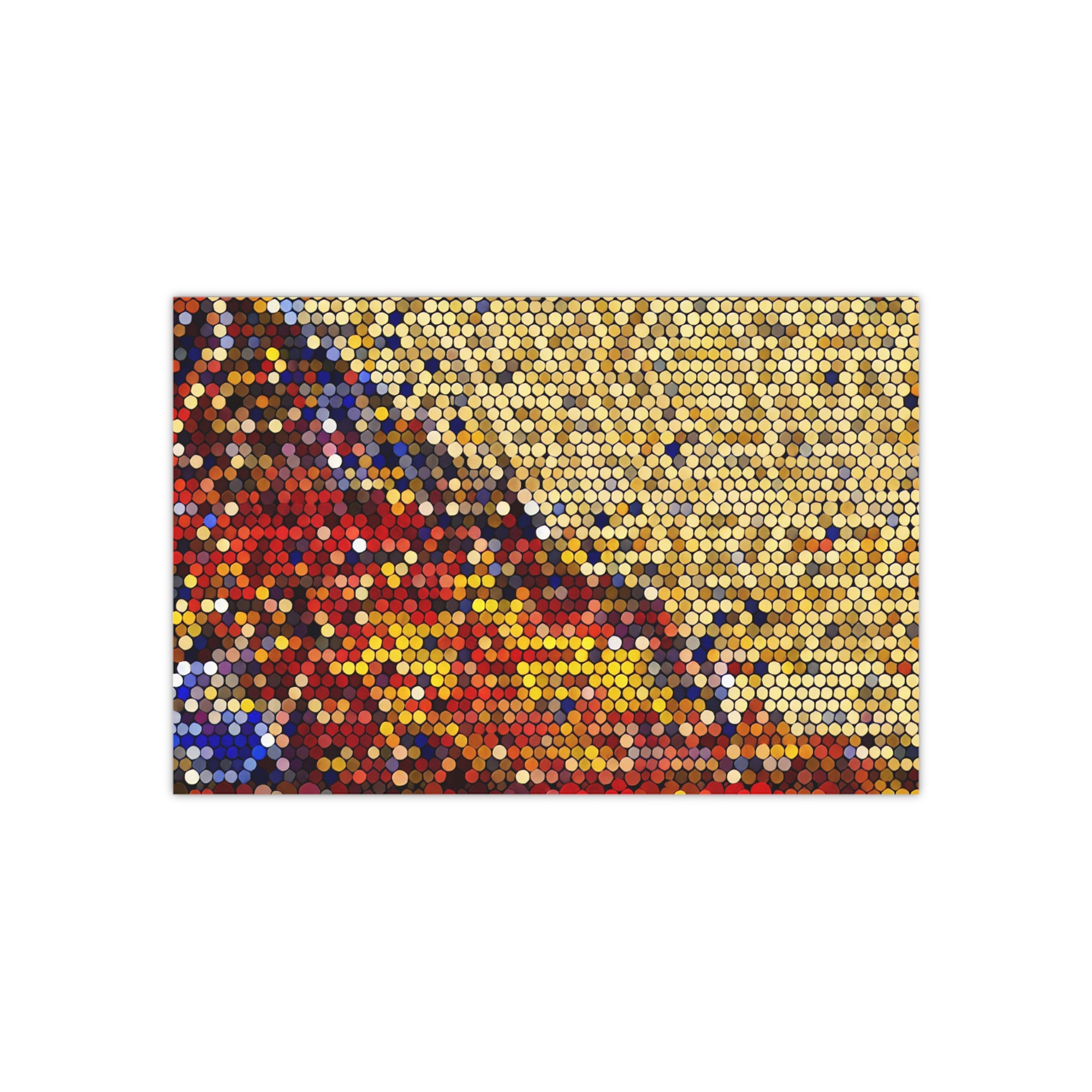 Hexagonal Warmth and Motion | Satin Print