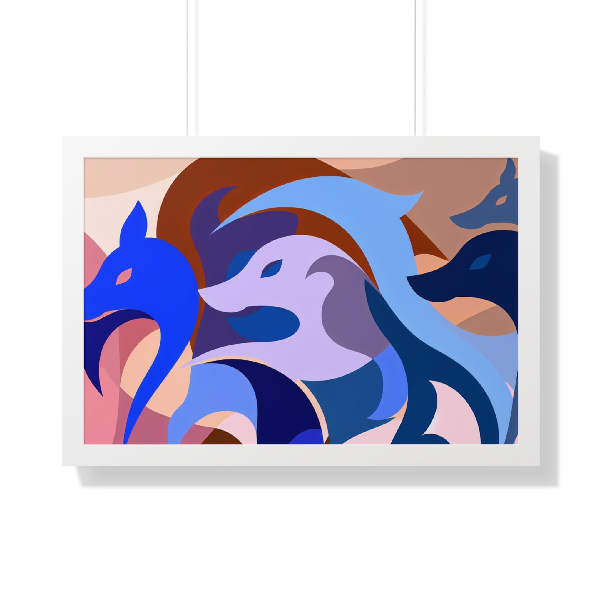 Foxes in Fluidity | Framed Print