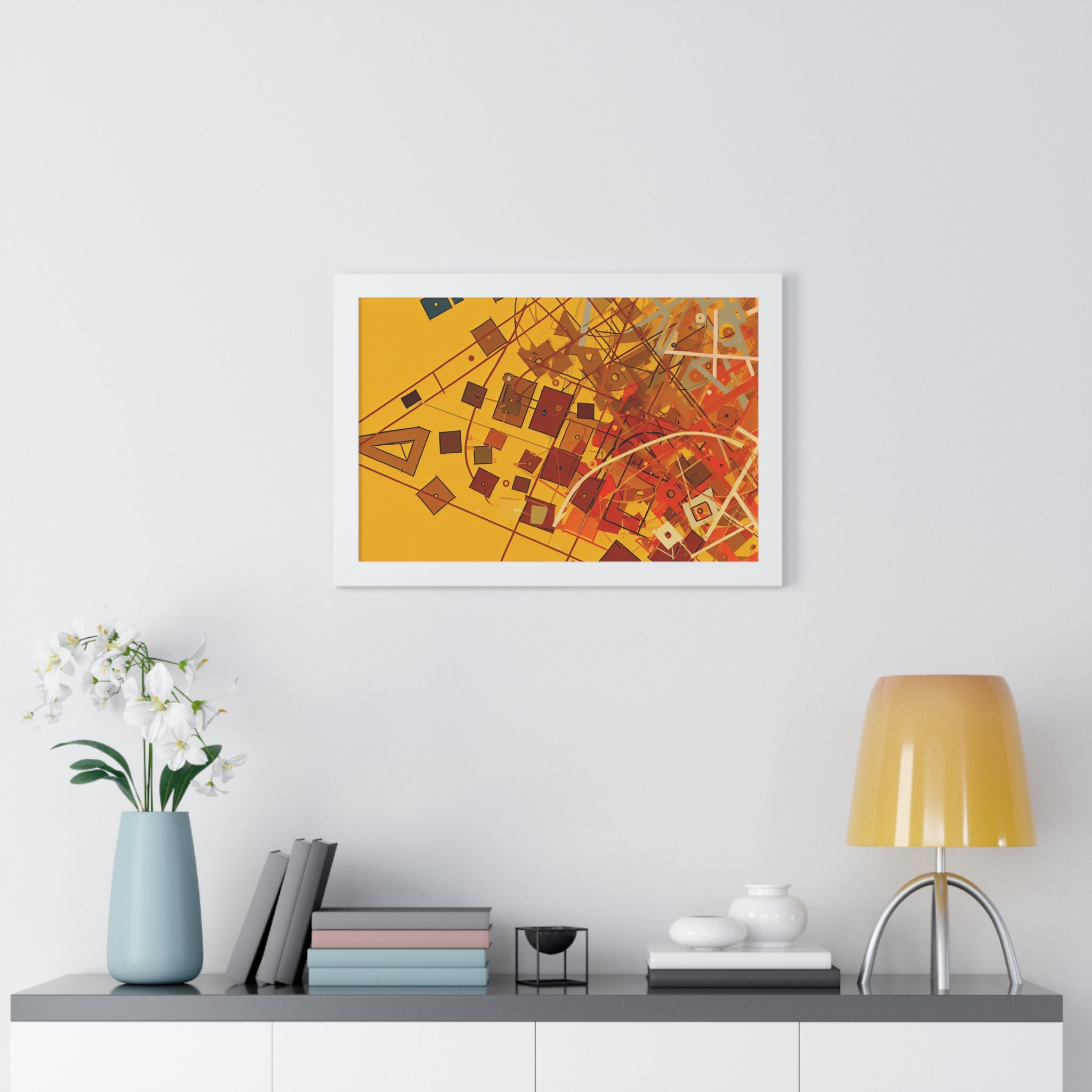 Vibrant Geometry Dance | Framed Print