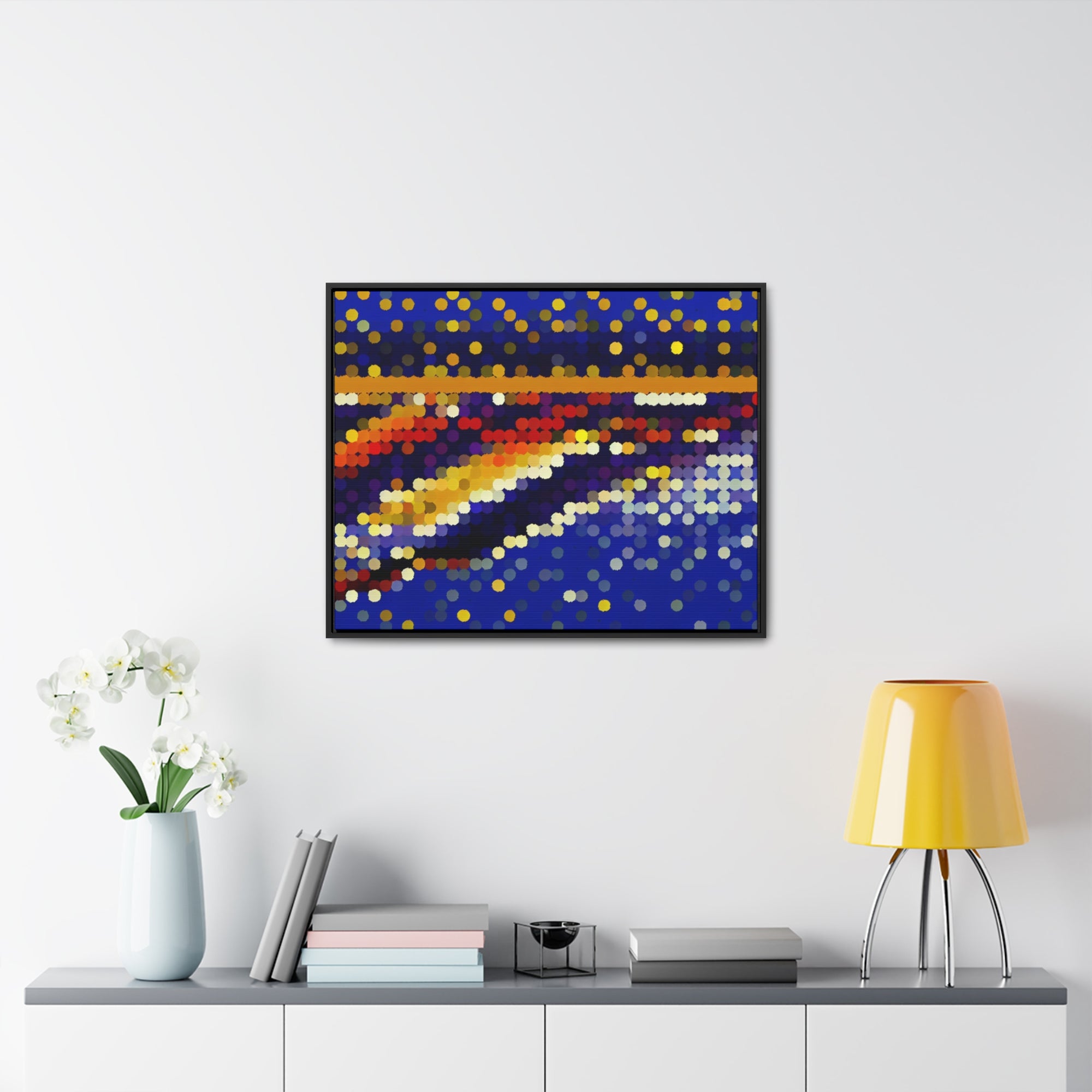 Ethereal Dots in Motion | Framed Canvas