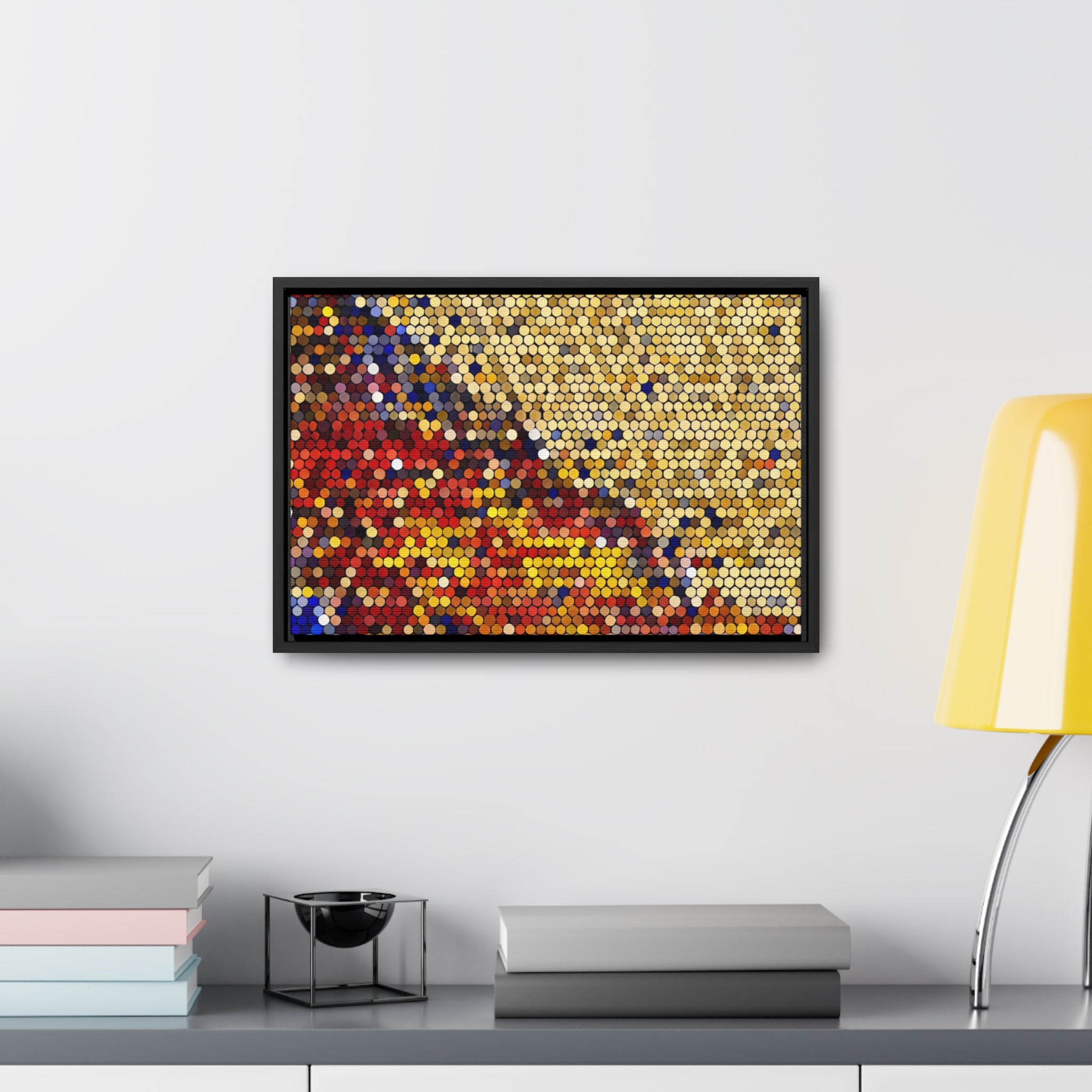 Hexagonal Warmth and Motion | Framed Canvas