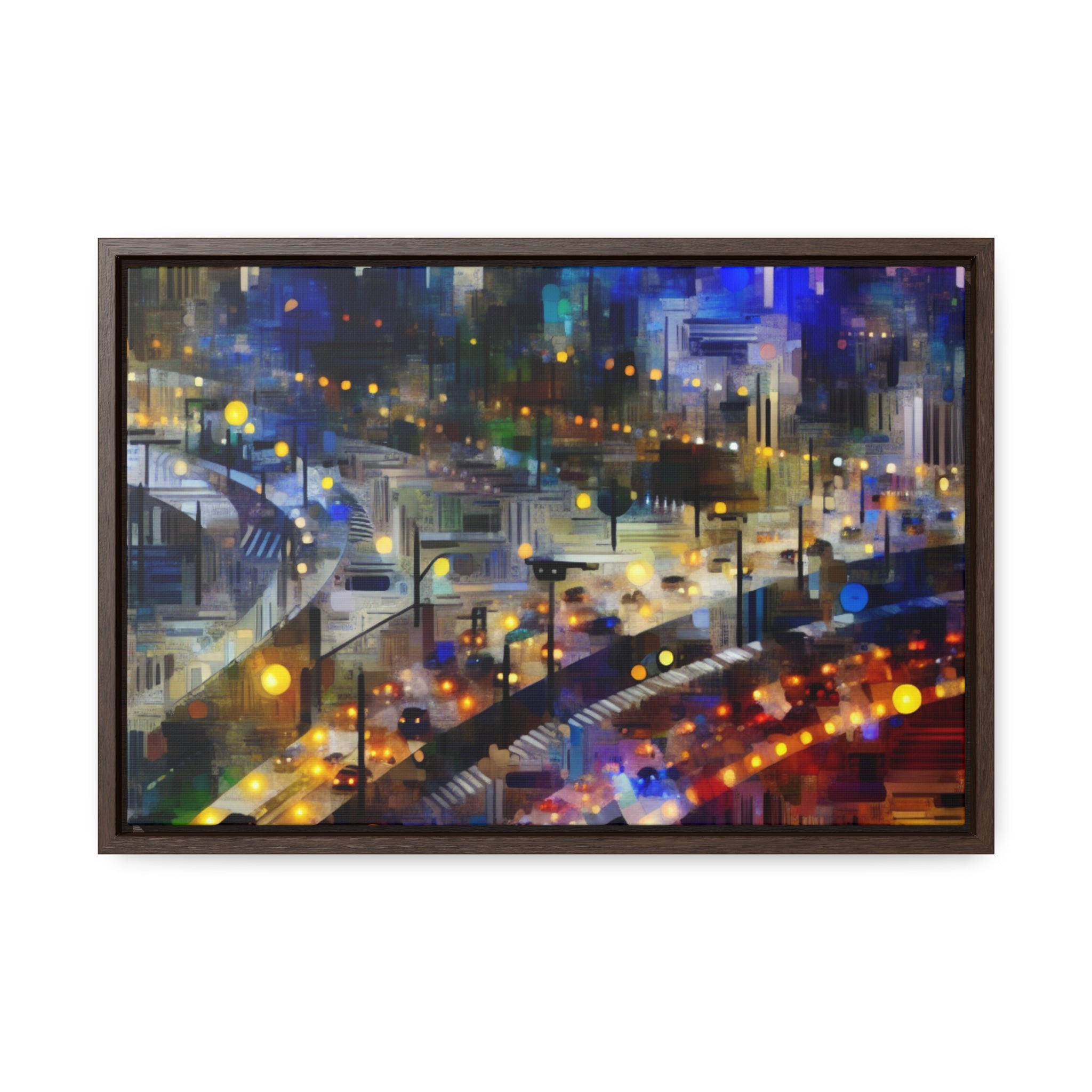 Neon Reverie and Shadows | Framed Canvas