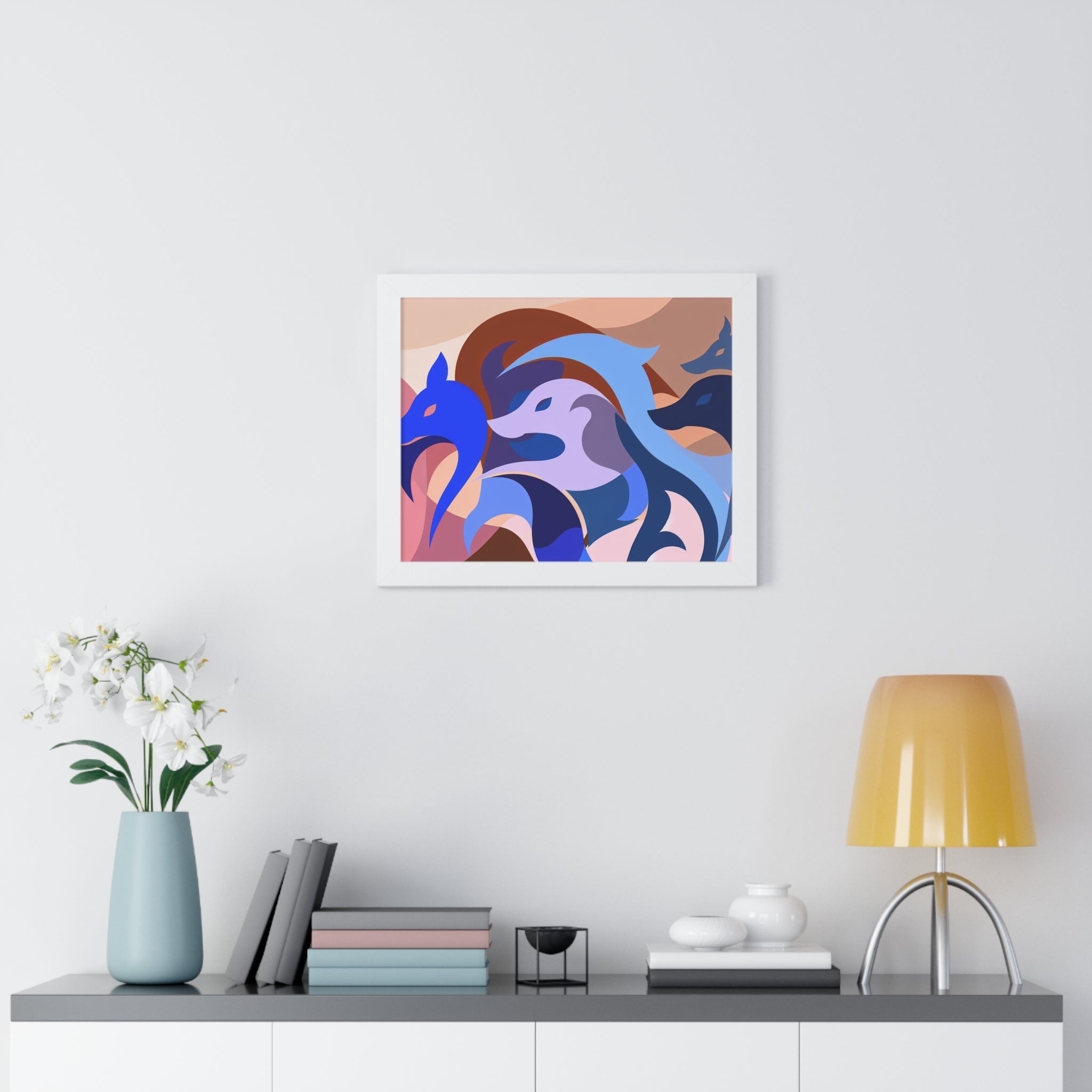 Foxes in Fluidity | Framed Print